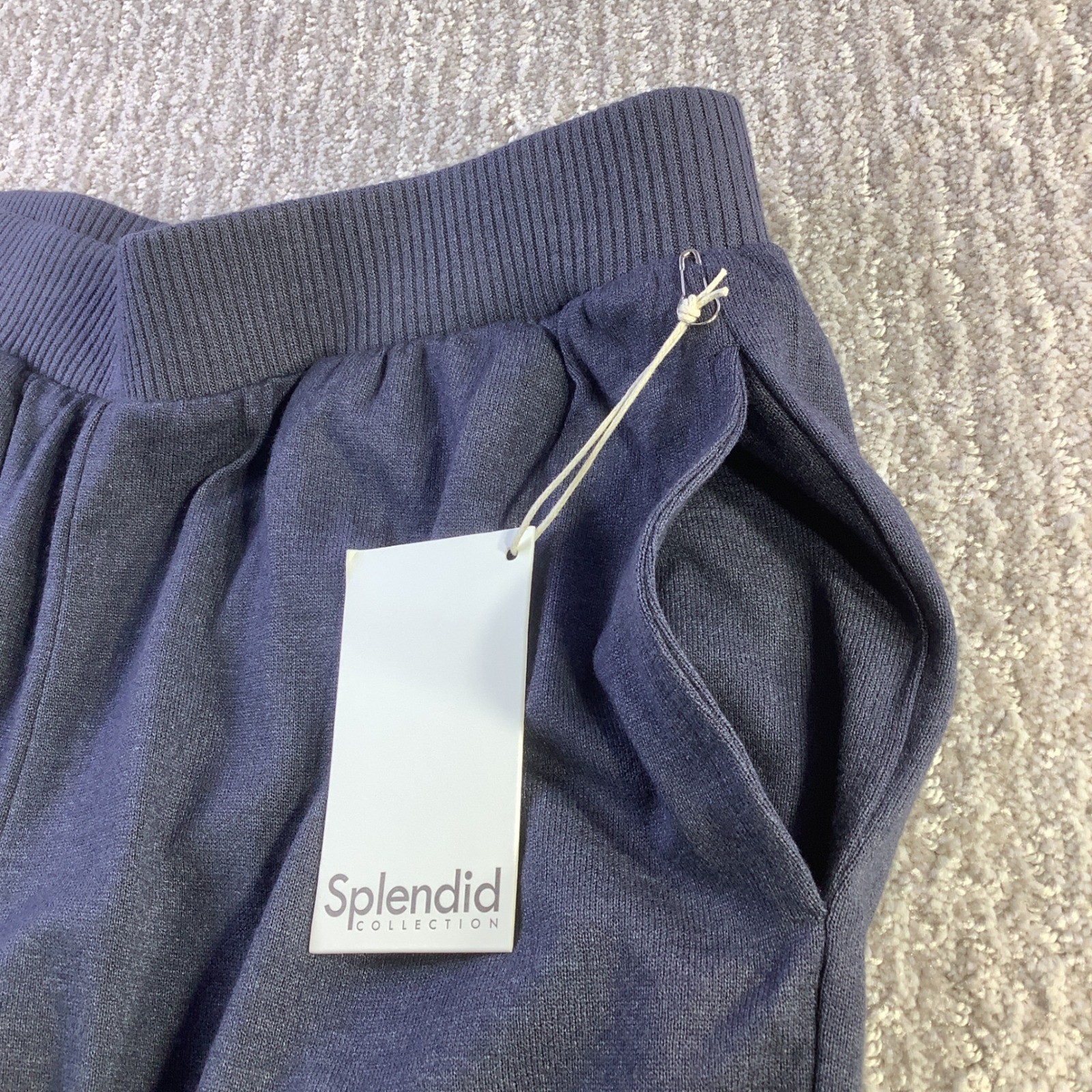 Splendid Collection Womens Wide Leg Lounge Pants Navy Blue Size L NWT