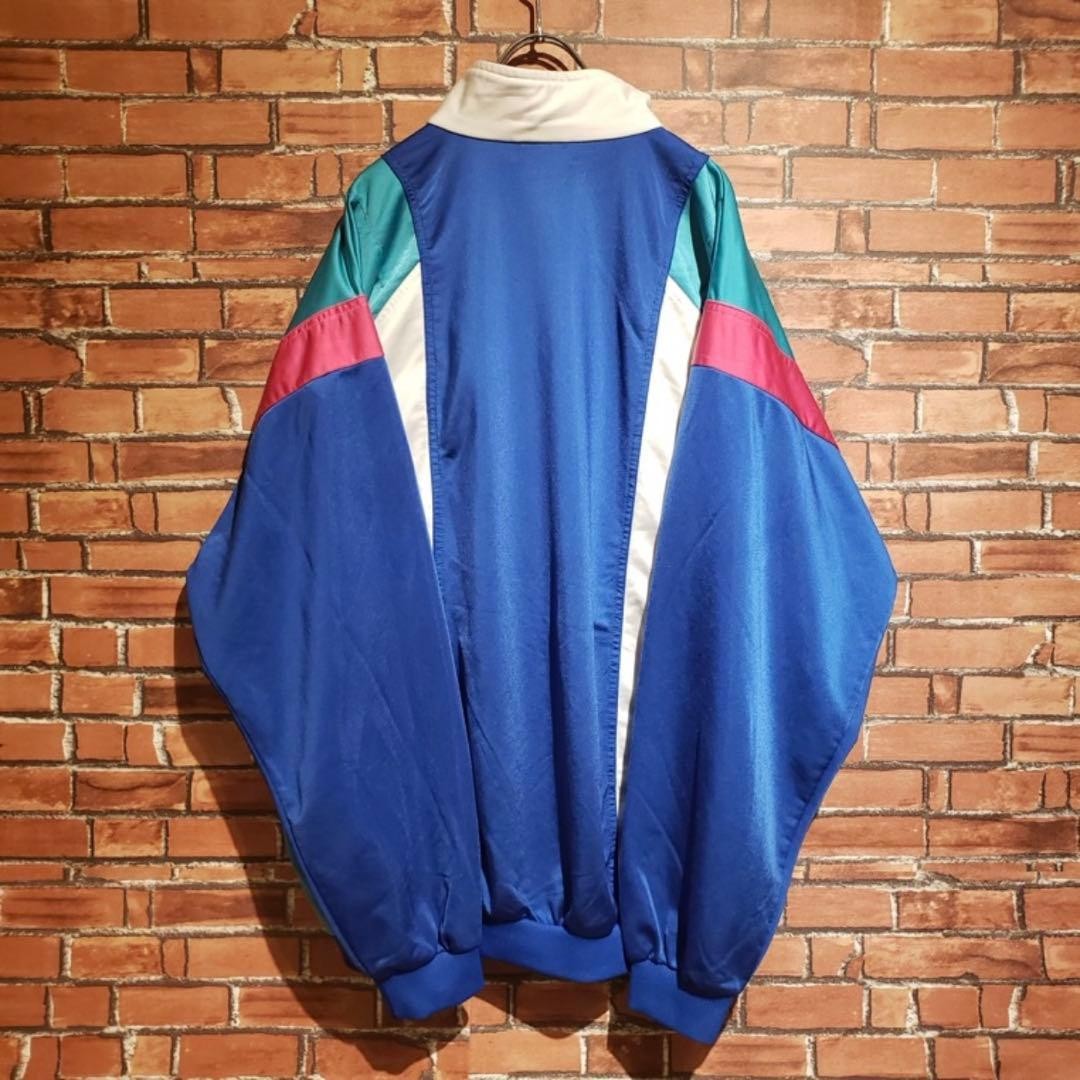 80s Adidas Trefoil Track Jacket Vintage L Blue Embroidered Made Singapore