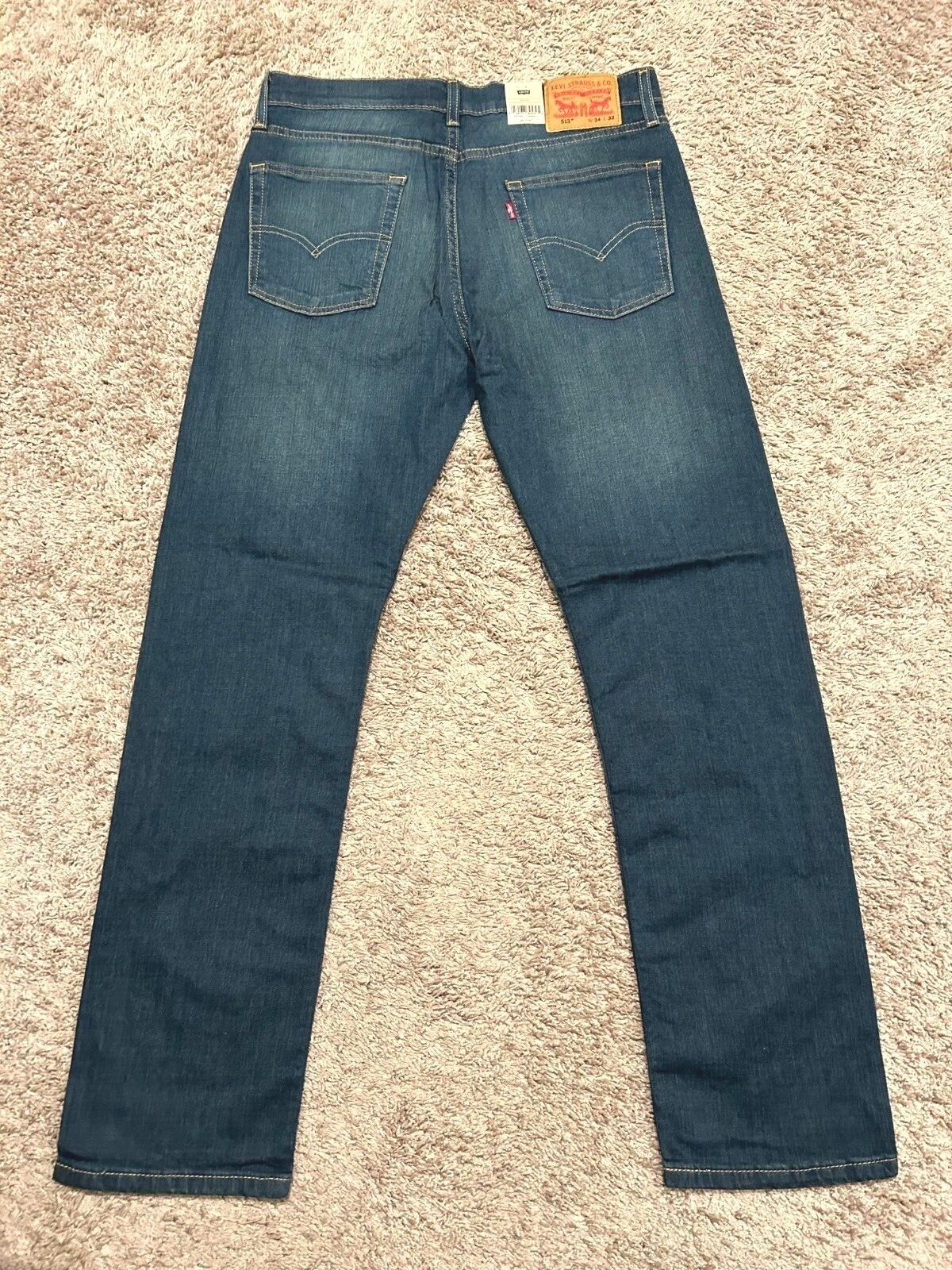 Levi’s 513 Slim Straight Blue Jeans W/ Stretch Men’s Sizes RT$69.5 NWT 0200