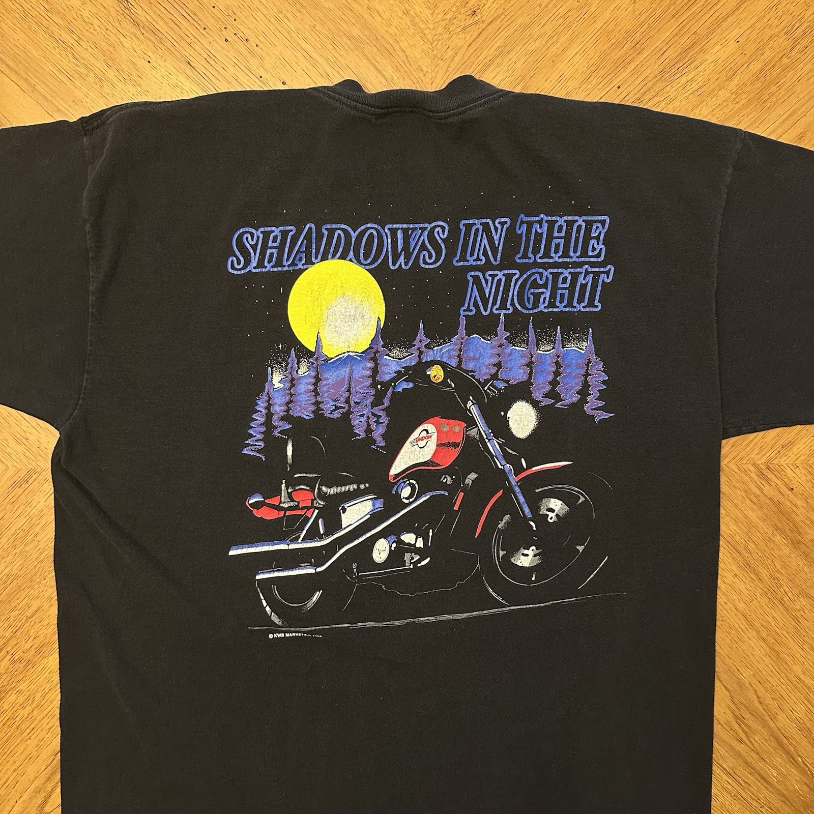 Vintage Shadows In The Night Turn One Motorcycle TShirt XL Biker 1993 90s USA