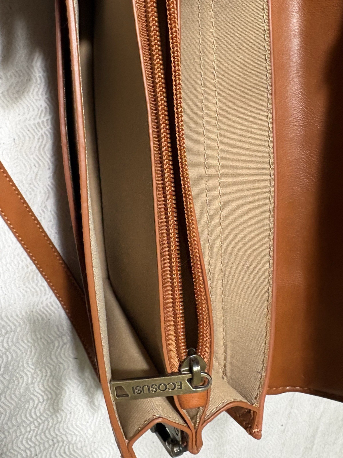ECOSUSI Brown FAUX Leather messenger bag
