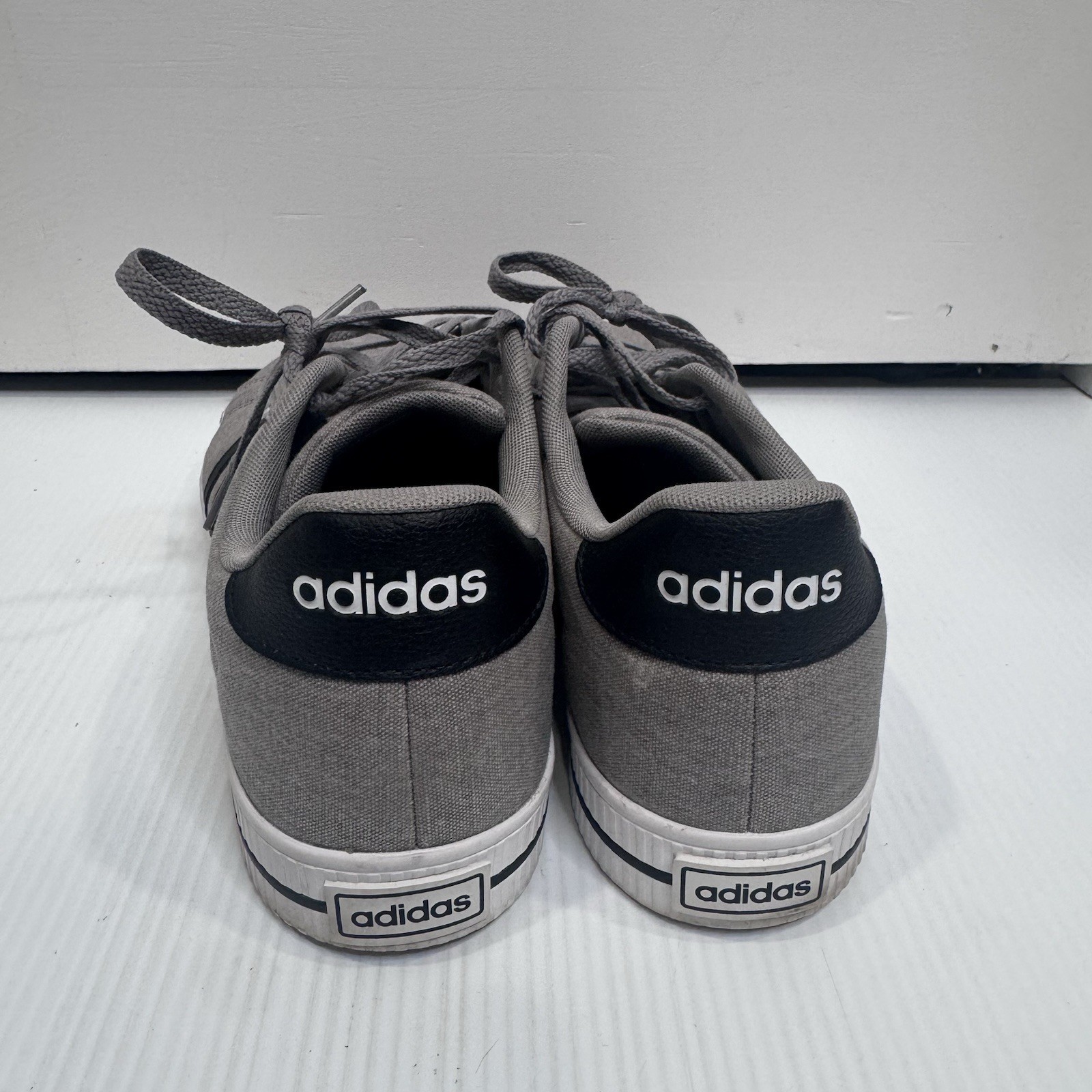 Adidas Daily 3.0 Mens Size 12 Gray Canvas Sneakers Black Stripe Casual Shoes