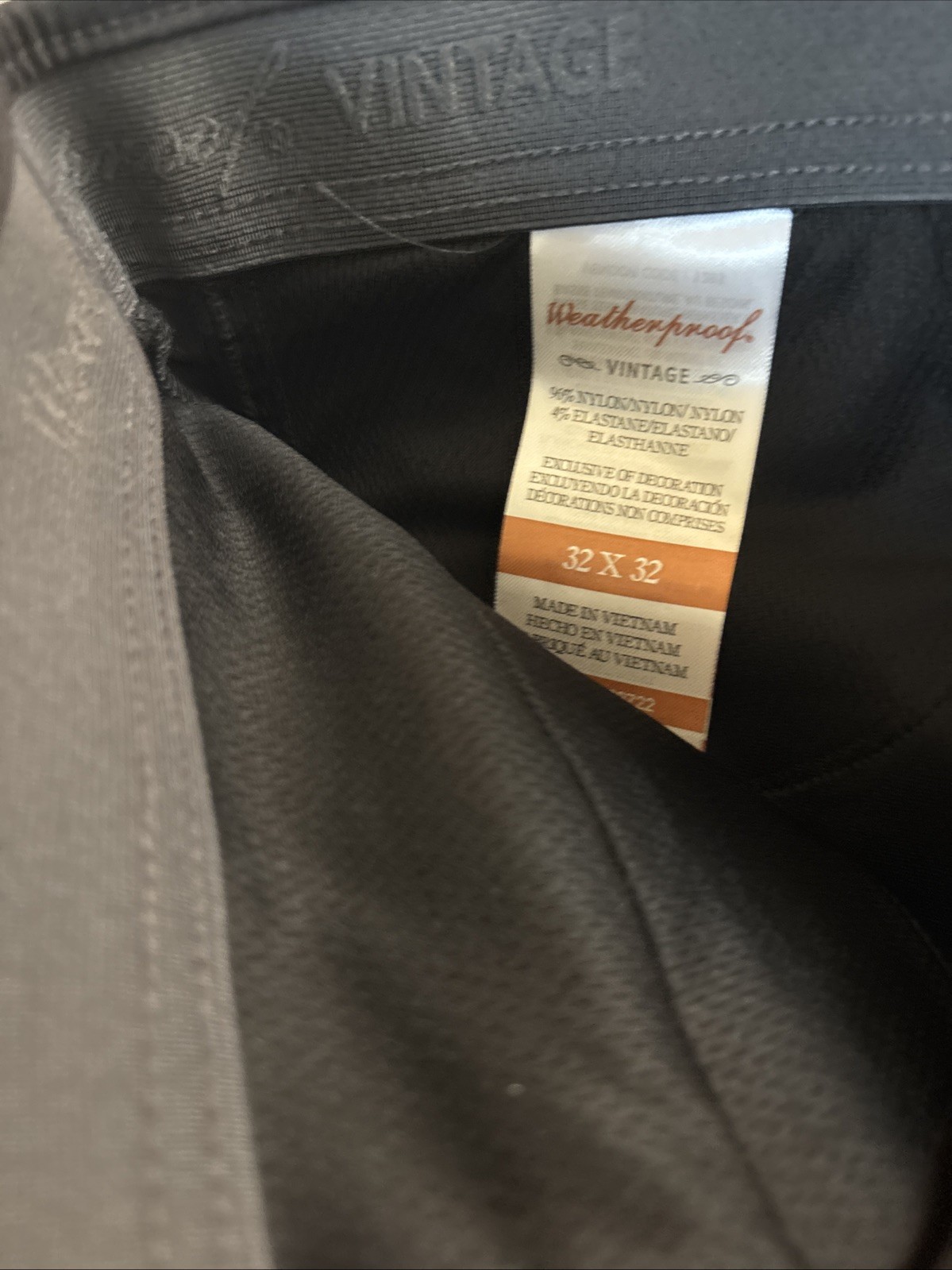 Weatherproof Vintage Tech Pant Straight Fit 1720722 Water Resistant Black 32 New