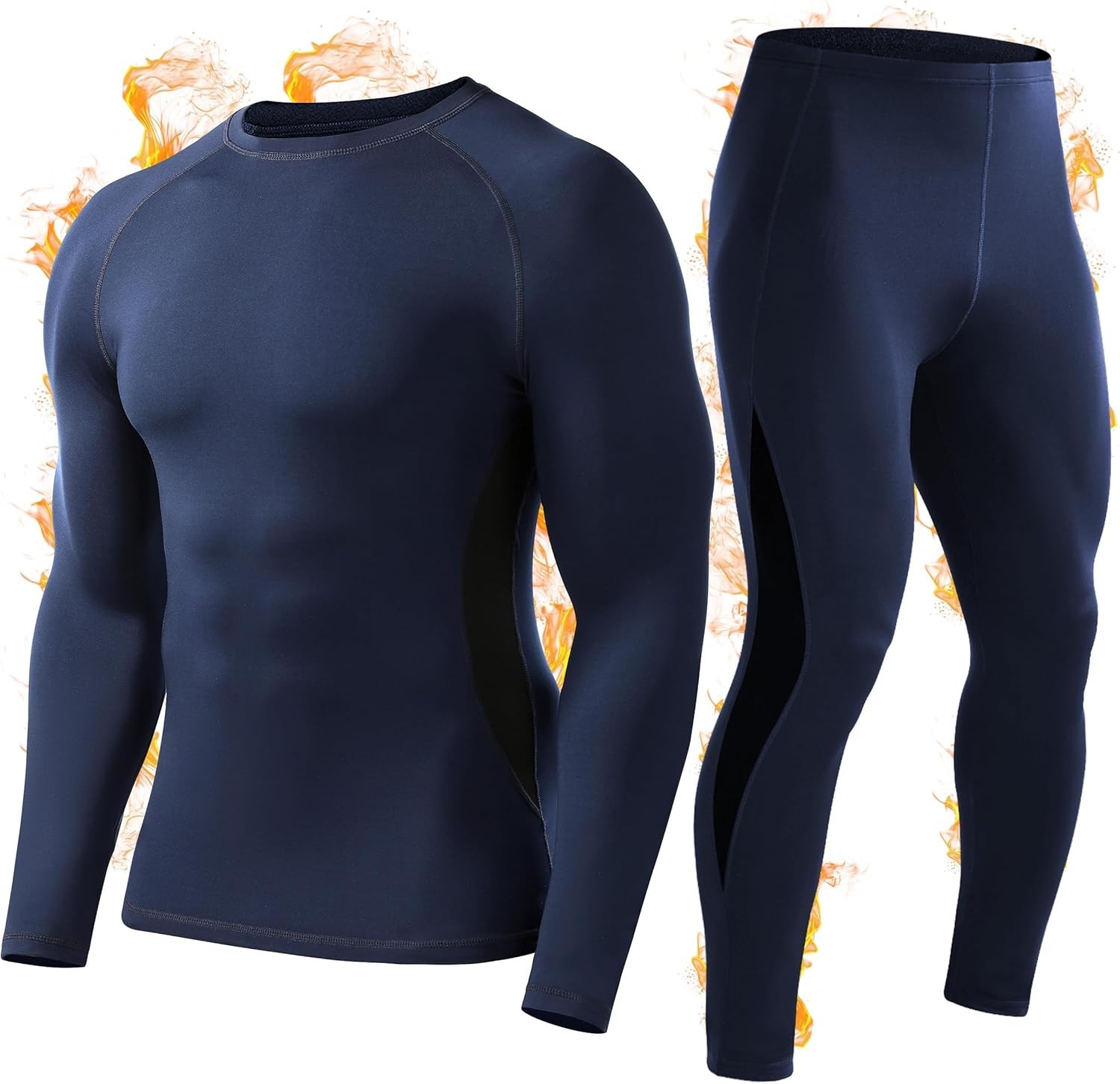 Men Thermal Underwear Set Long Johns Fleece Lined Compression Base Layer Winter