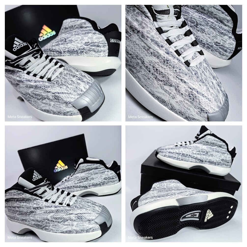 Adidas US 11.5 Men’s White Black Silver Snakeskin Rare Retro Crazy 1 GY2405 NIB