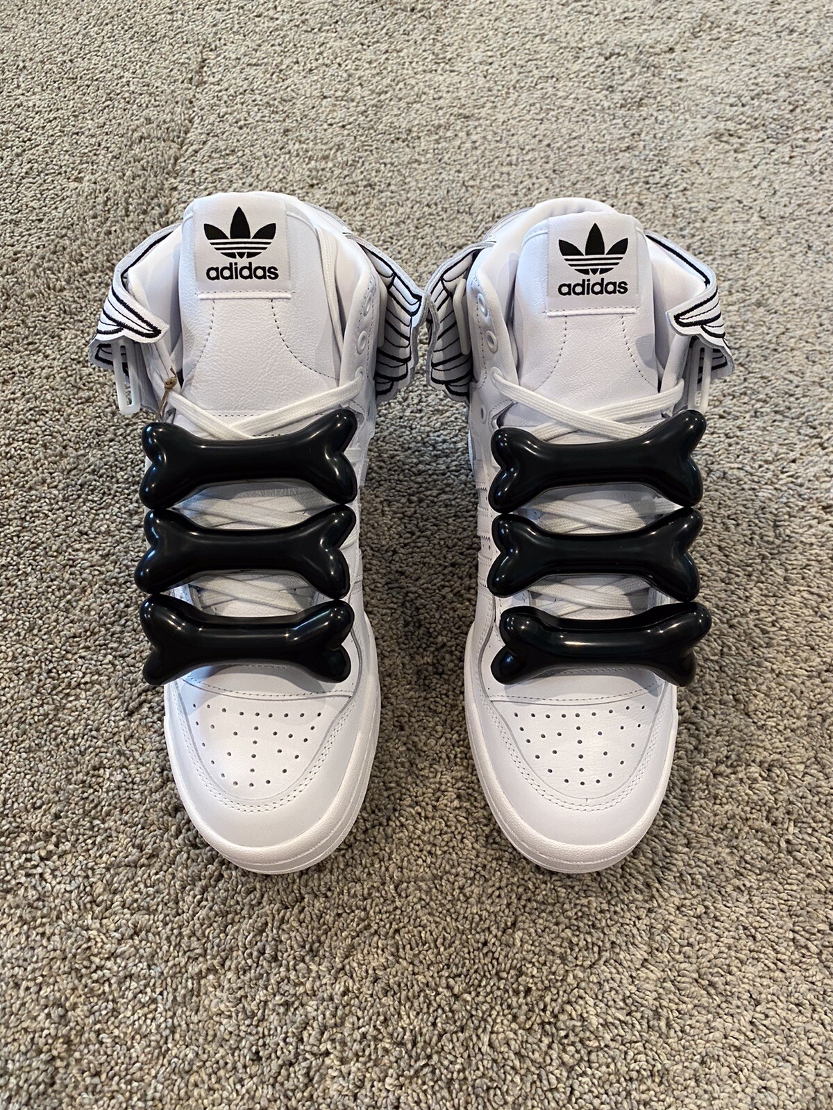 Adidas Jeremy Scott, 6 Black Bones Only, Shoes Not Included.