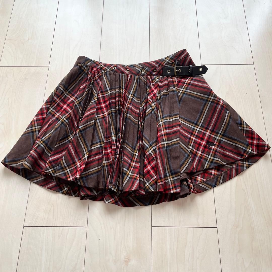 Burberry Blue Label Pleated Mini Skirt Belt Nova Check Authentic From Japan NWT