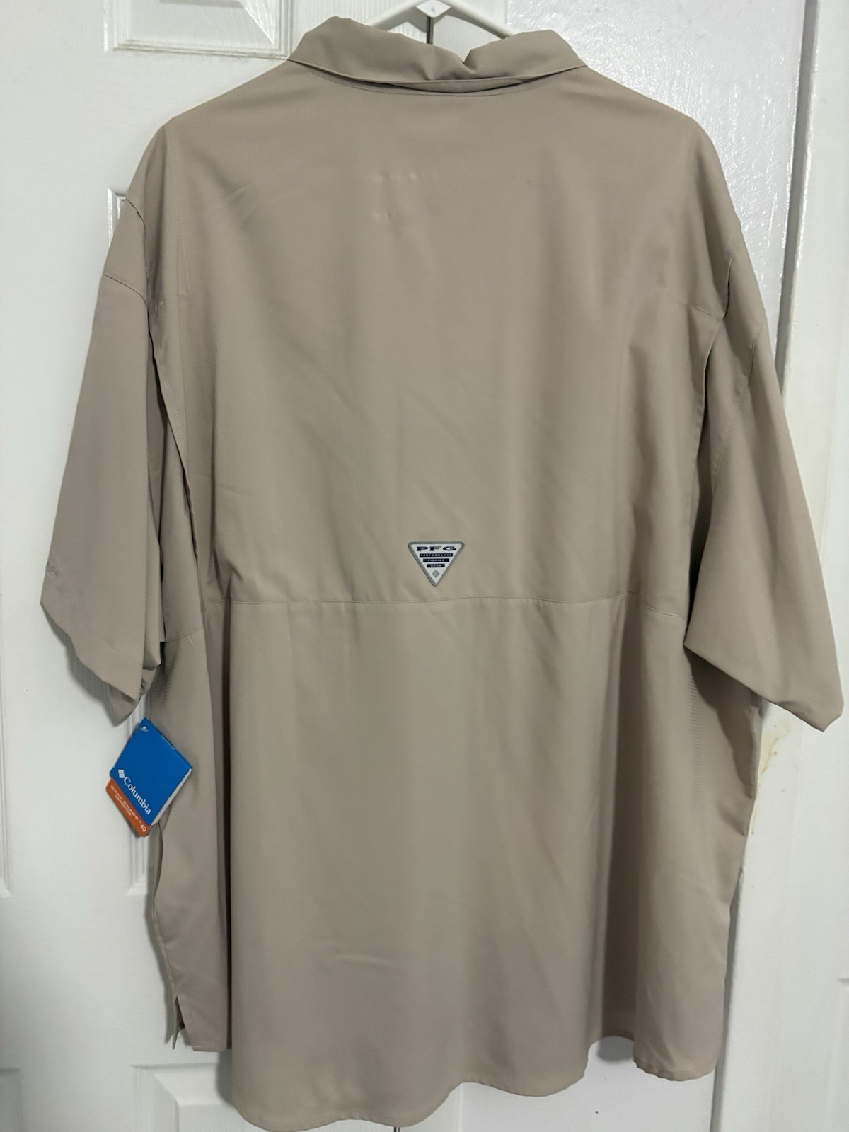 Columbia PFG Omni-Shade UV Ventilated Beige Short Sleeve Shirt 3X/3TF
