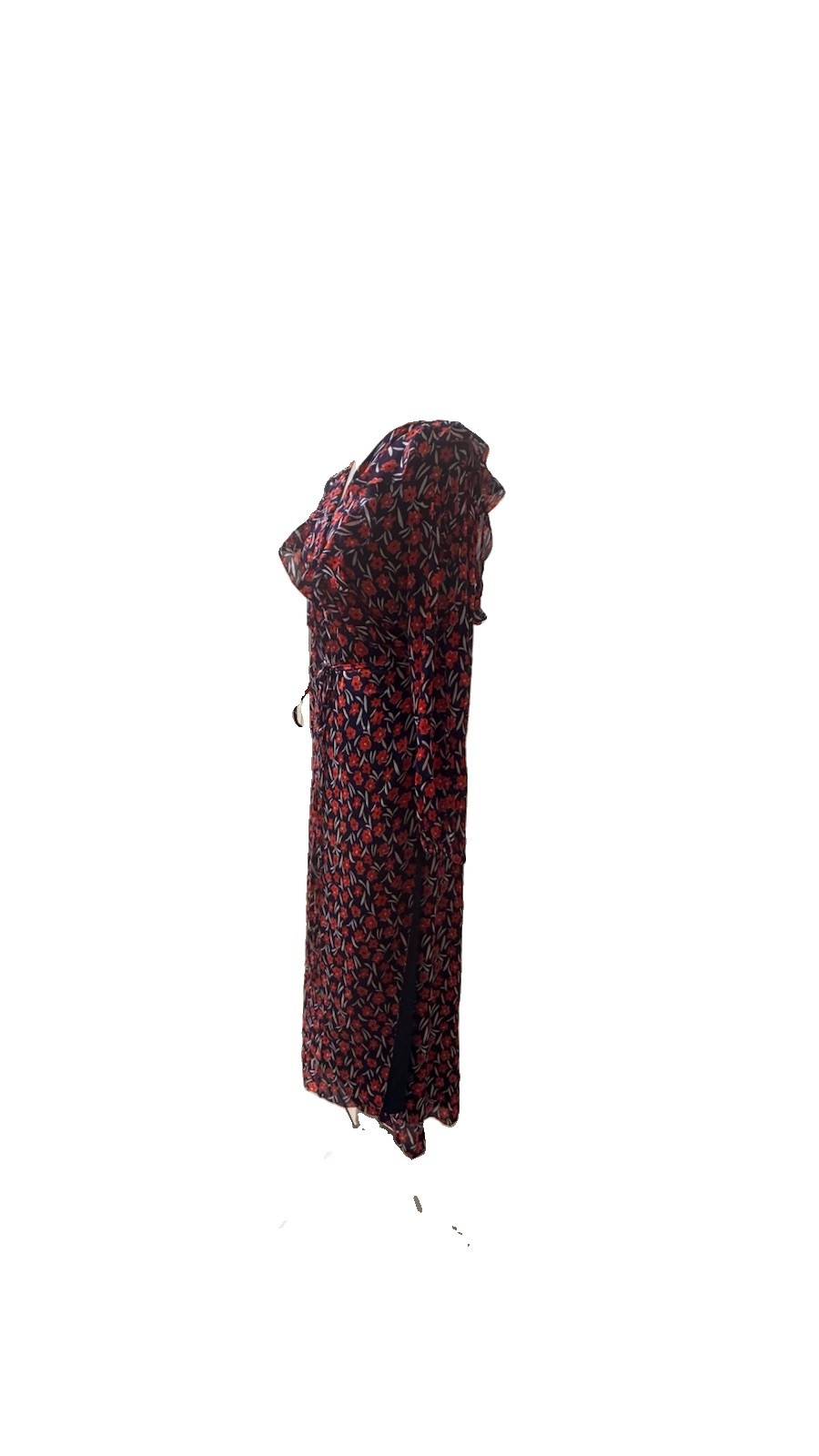 Escada Sport “Dyby” Floral Ruffle Wrap Dress Whimsygoth academia size 38 / med