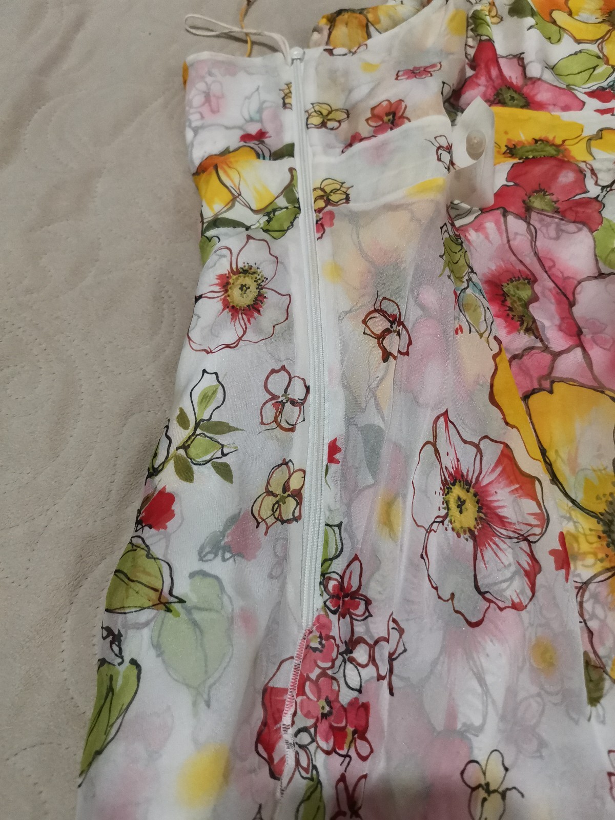 Valentino Dress Vintage Layered Sequins Embroidered Silk Chiffon Floral IT42