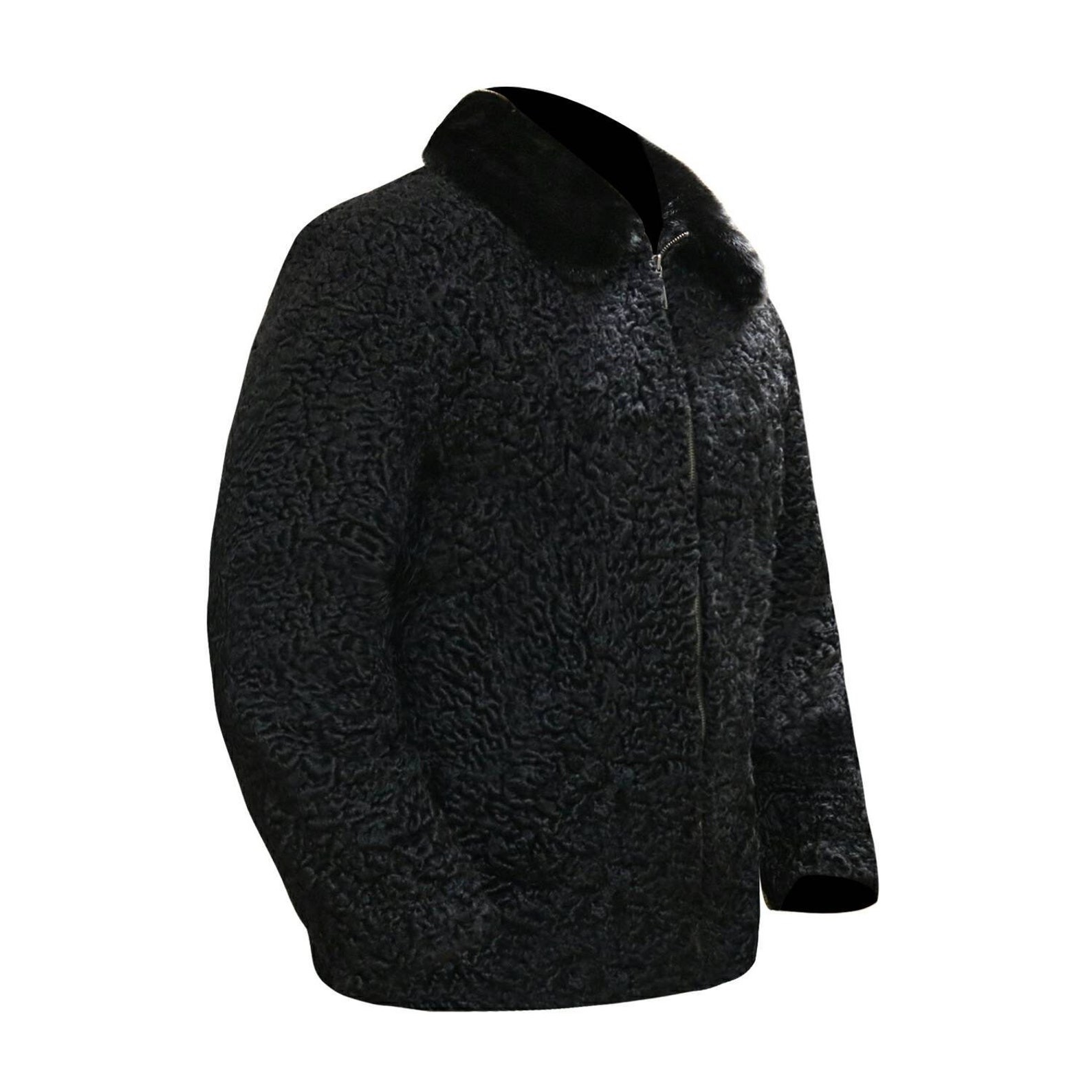 Man’s Real Persian Lamb Fur Bomber Jacket Coat Luxury Outerwear All size Presale