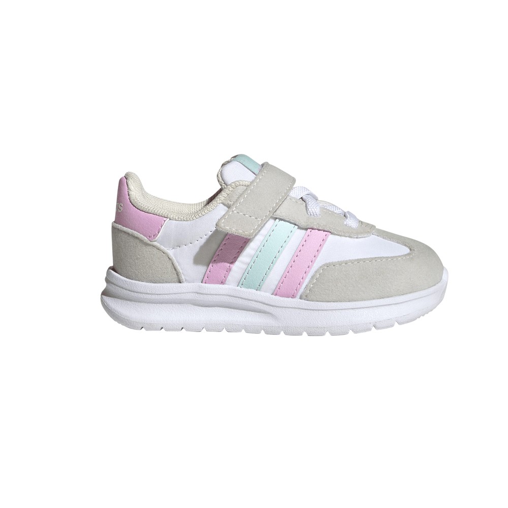 adidas Run 70S 2.0 Elastic Lace Slip On Toddler Girls Grey, White Sneakers Casu