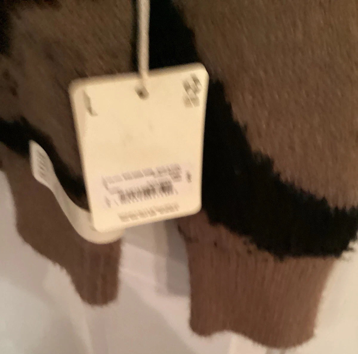 NWT ANA ACRYLIC BLEND KNIT PULLOVER SWEATER TAN/ BLACK Zebra DESIGN WOMEN Size L