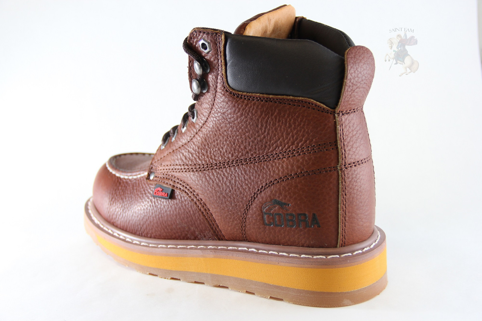 Men Work Boot Cobra C27M Dark Brown Genuine Leather Welt Construction Brand New