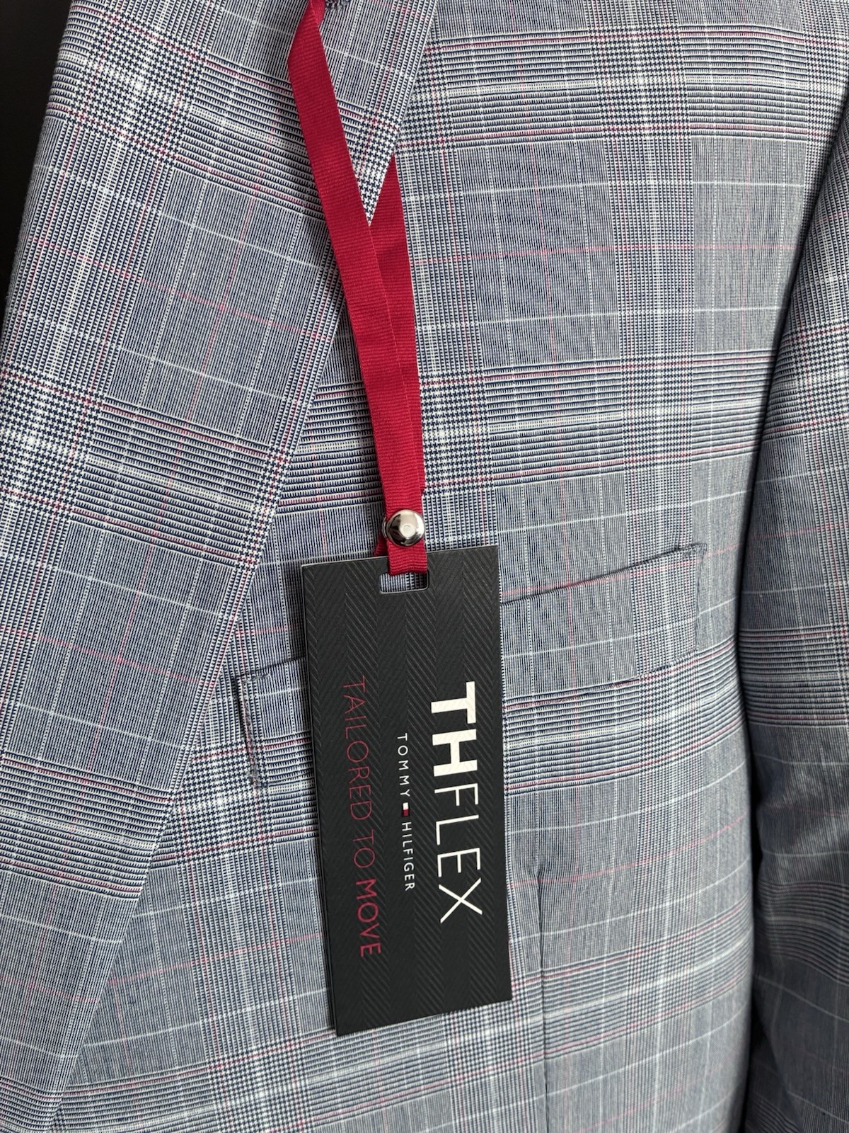 Tommy Hilfiger THFlex Blazer Plaid Sport Coat Stretch Cotton Jacket NWT