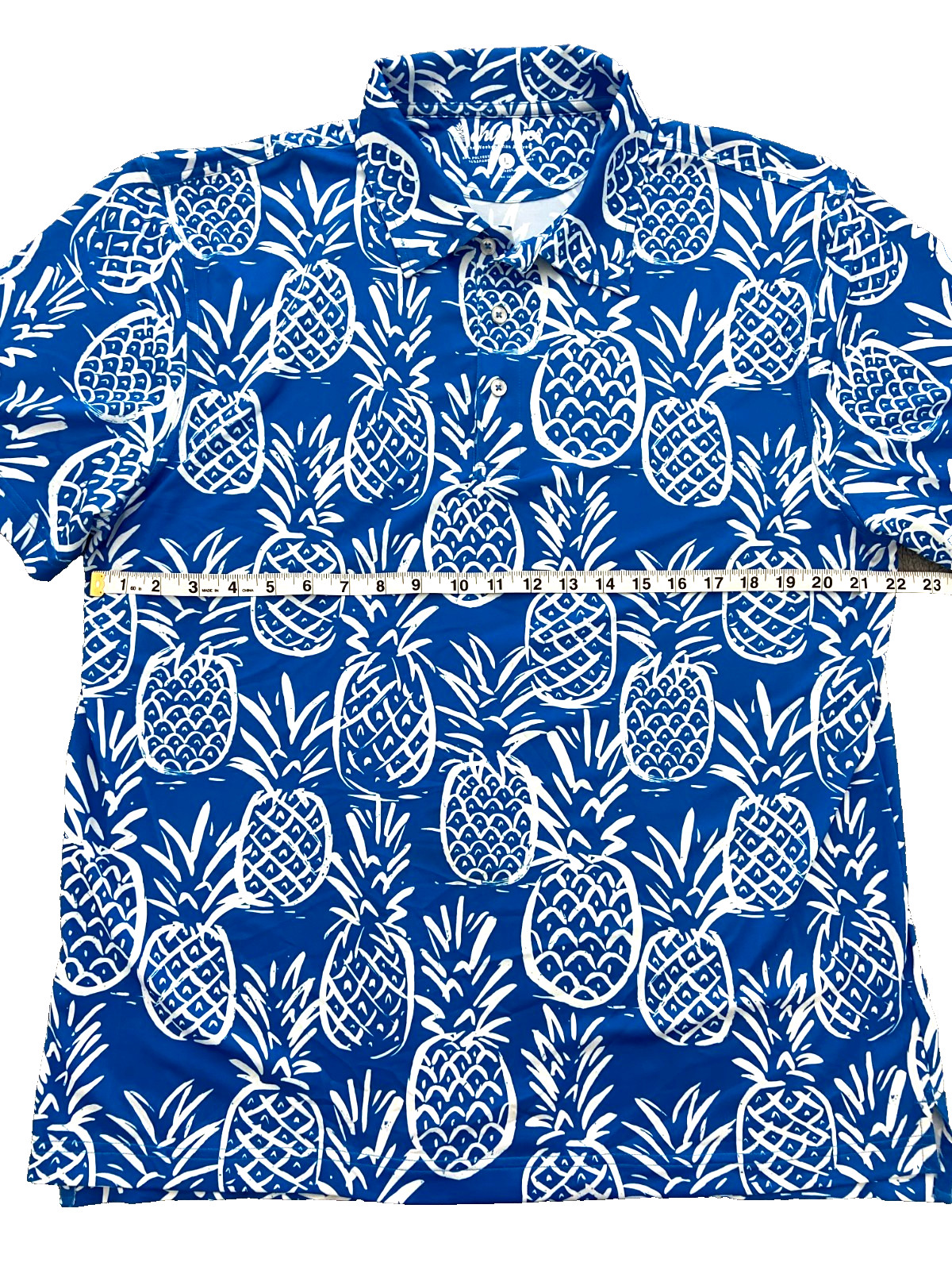 Chubbies The Thigh Napple Pineapple Themed Polo Shirt Poly-Spandex Blend Size L