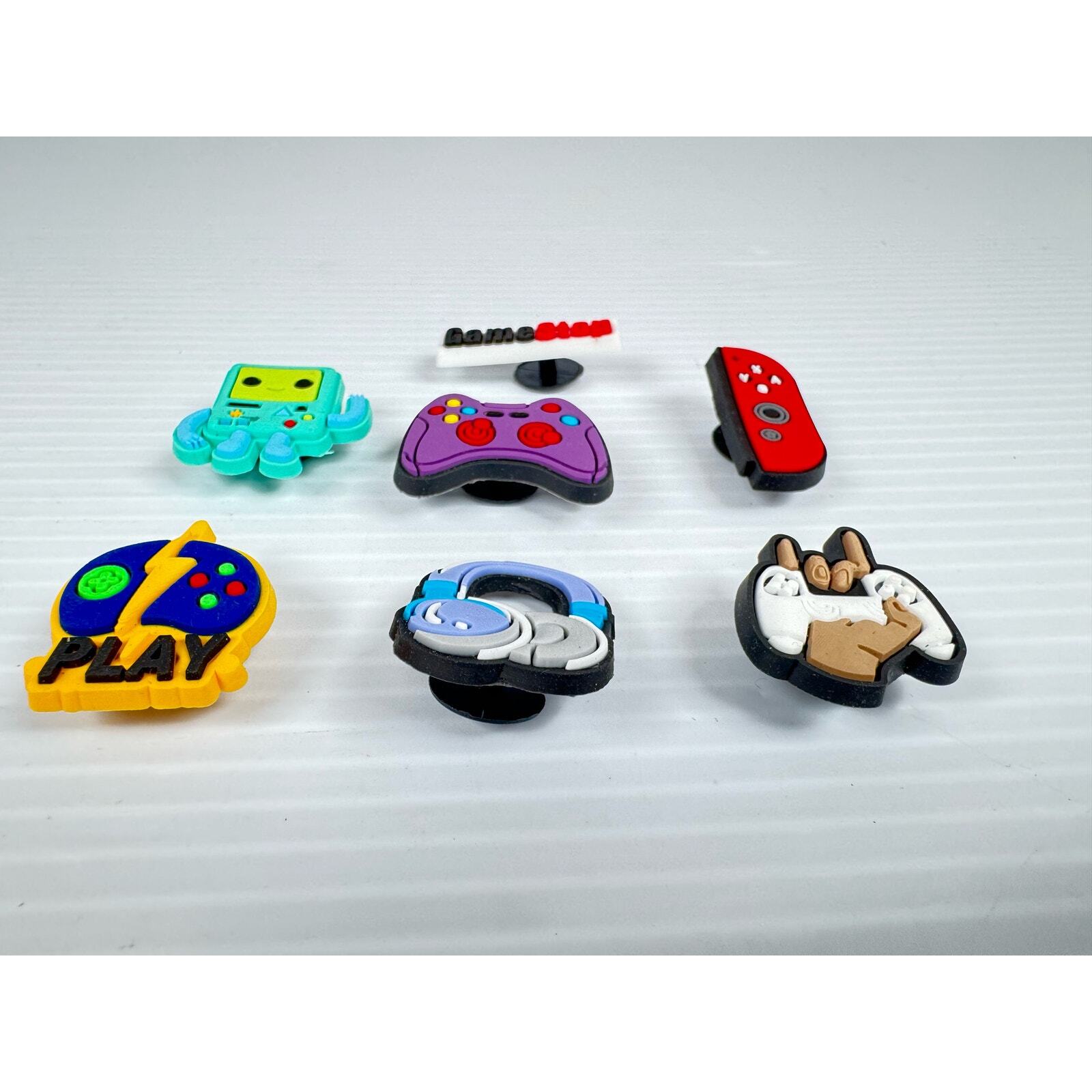 Video Gaming 7 Count Decorative Rubber Shoe Charms