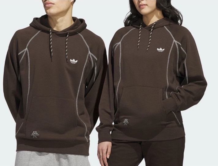 adidas Shmoofoil Featherweight Hoodie (Gender Neutral) Sz M Brown White JC7637