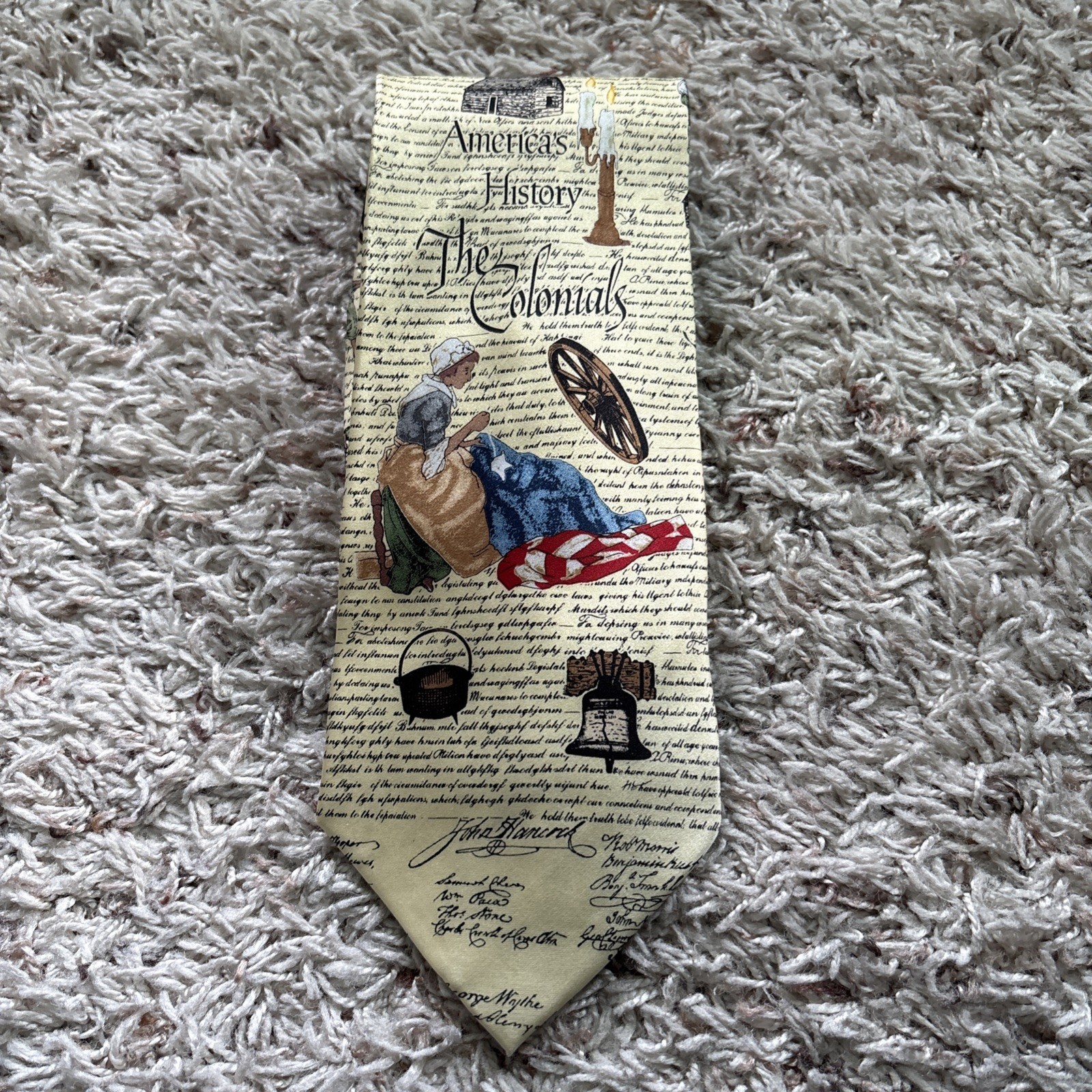 Mens NeckTie Silk Museum Artifacts America Colonials Teacher Political History