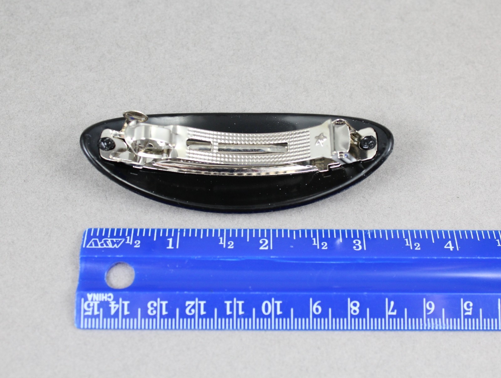 Hair Clips pattern barrette plastic oval hair clip 3 1/8″ long blue #7721