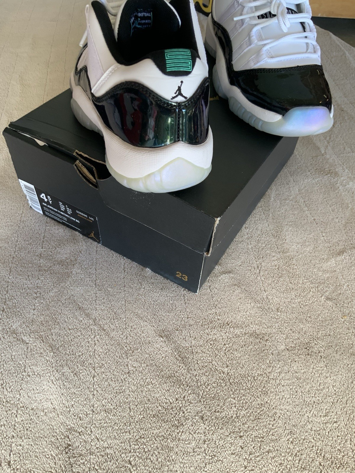 Jordan Air Jordan 11 Retro Low BG Patent Leather White/Black/Green 4.5Y