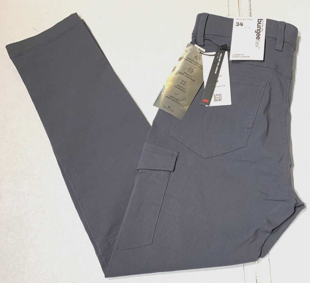 NWT PROJEK RAW Men’s bungee flex Classic Fit Comfort Waistband Grey All Size