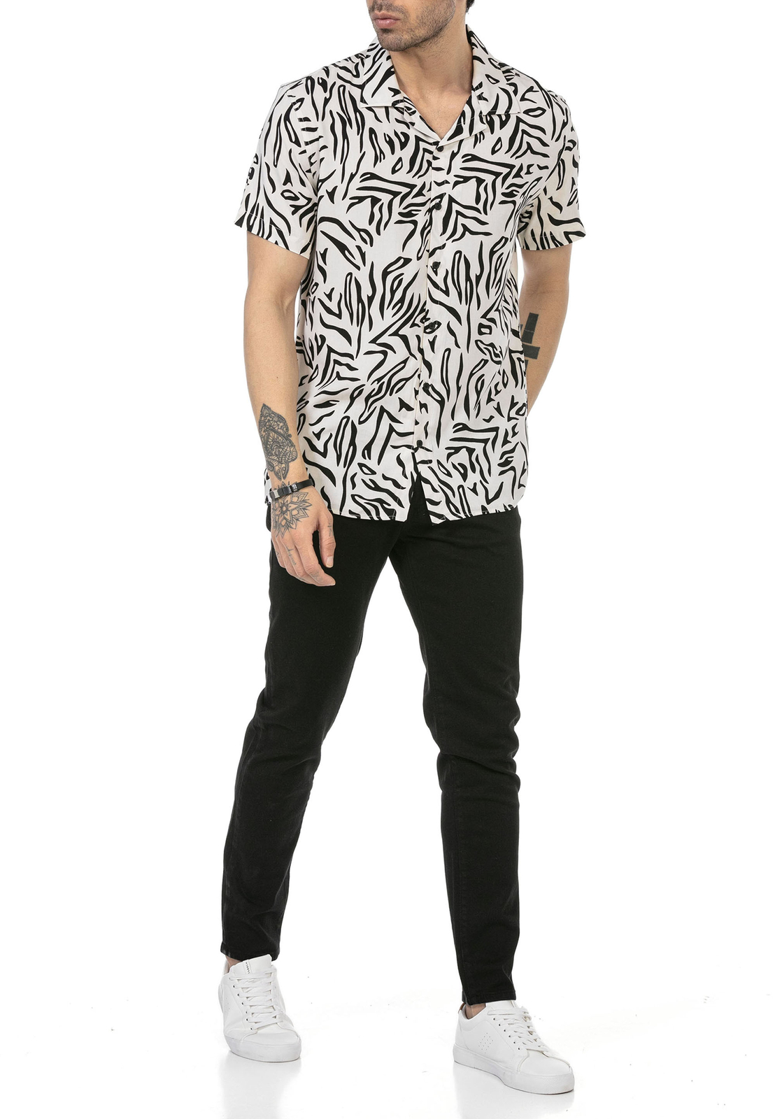 Redbridge Herren Hemd kurzarm Hawaii Hemden Sommer Freizeithemd Reguar Fit