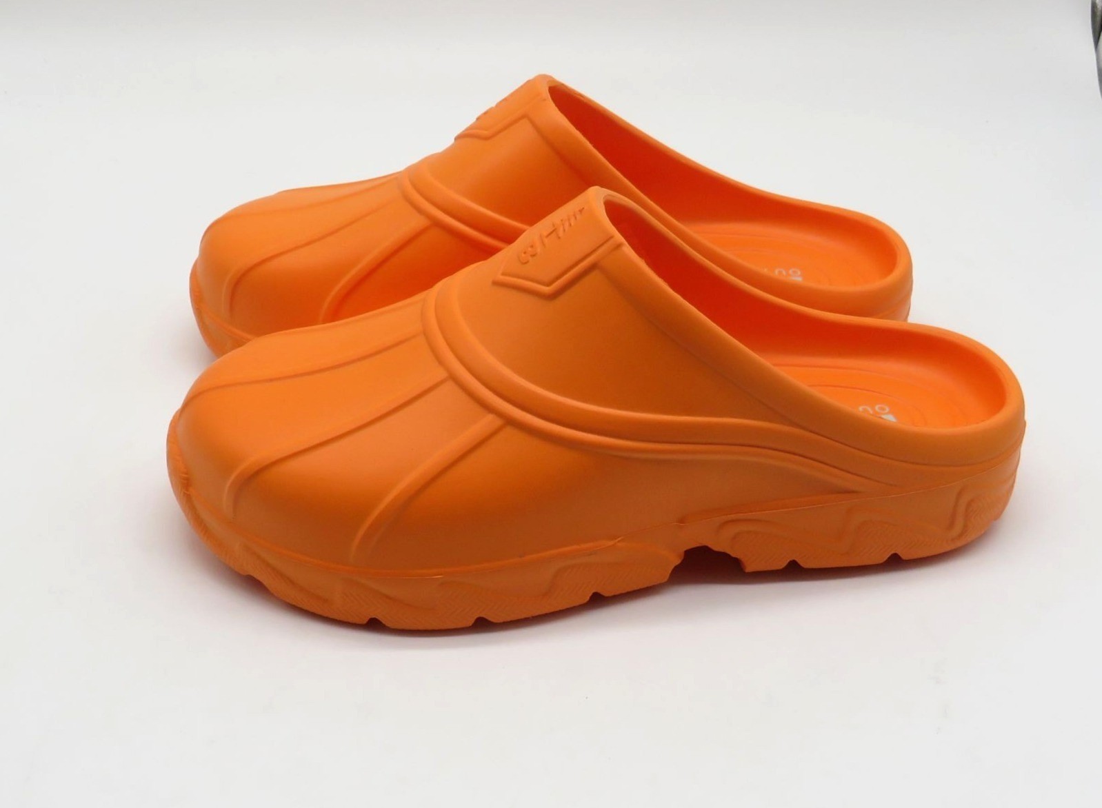 Bass Outdoor Unisex Orange Rubber Slip On Clogs Rugged Durable NEW