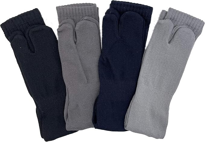 Japanese Tabi Socks 4-pack US 8-11 / EU 42-45 Black / 4-color assortment New