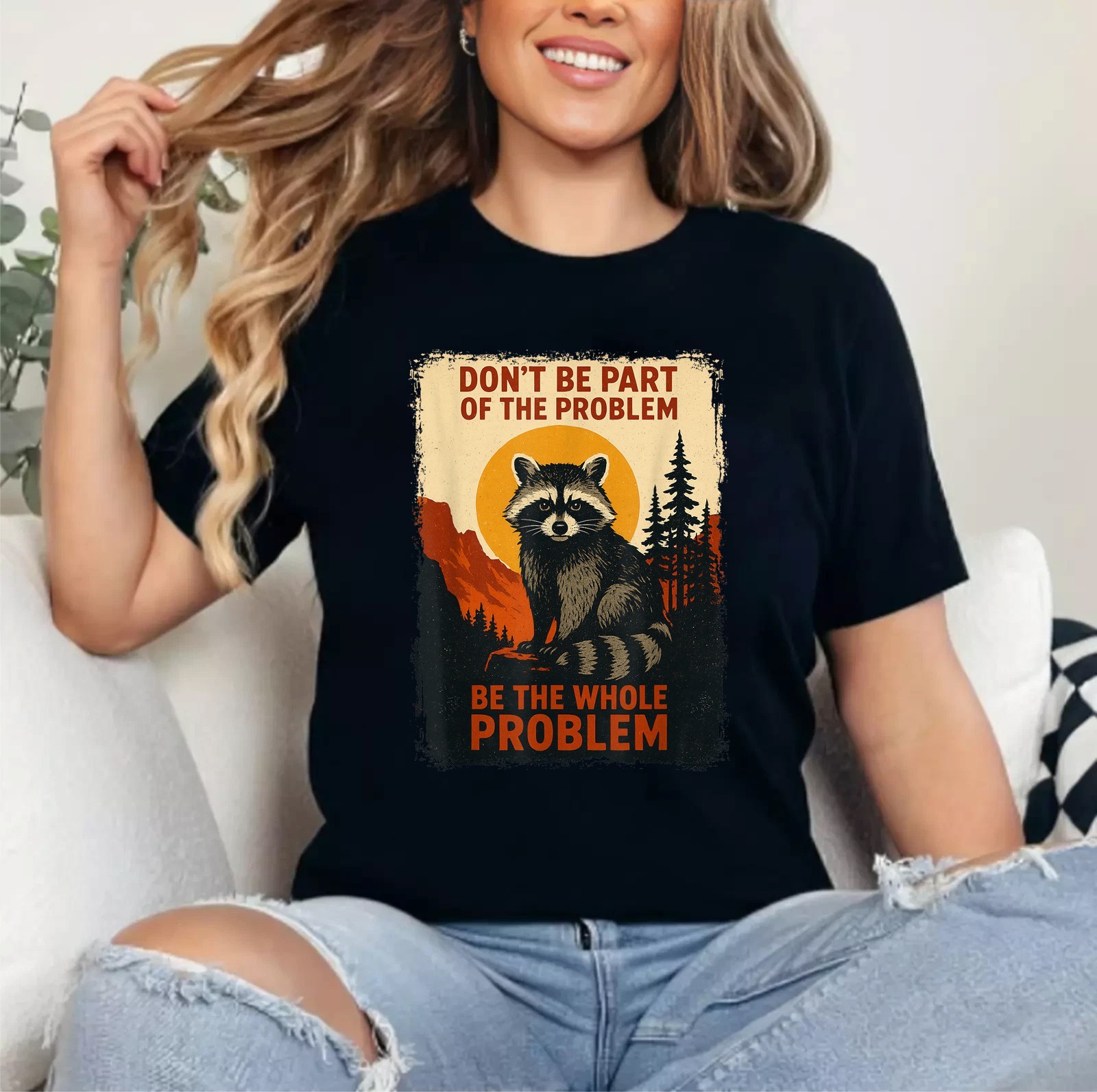 Funny Raccoon Nature Wildlife Outdoor Graphic Sarcastic Unisex T-Shirt