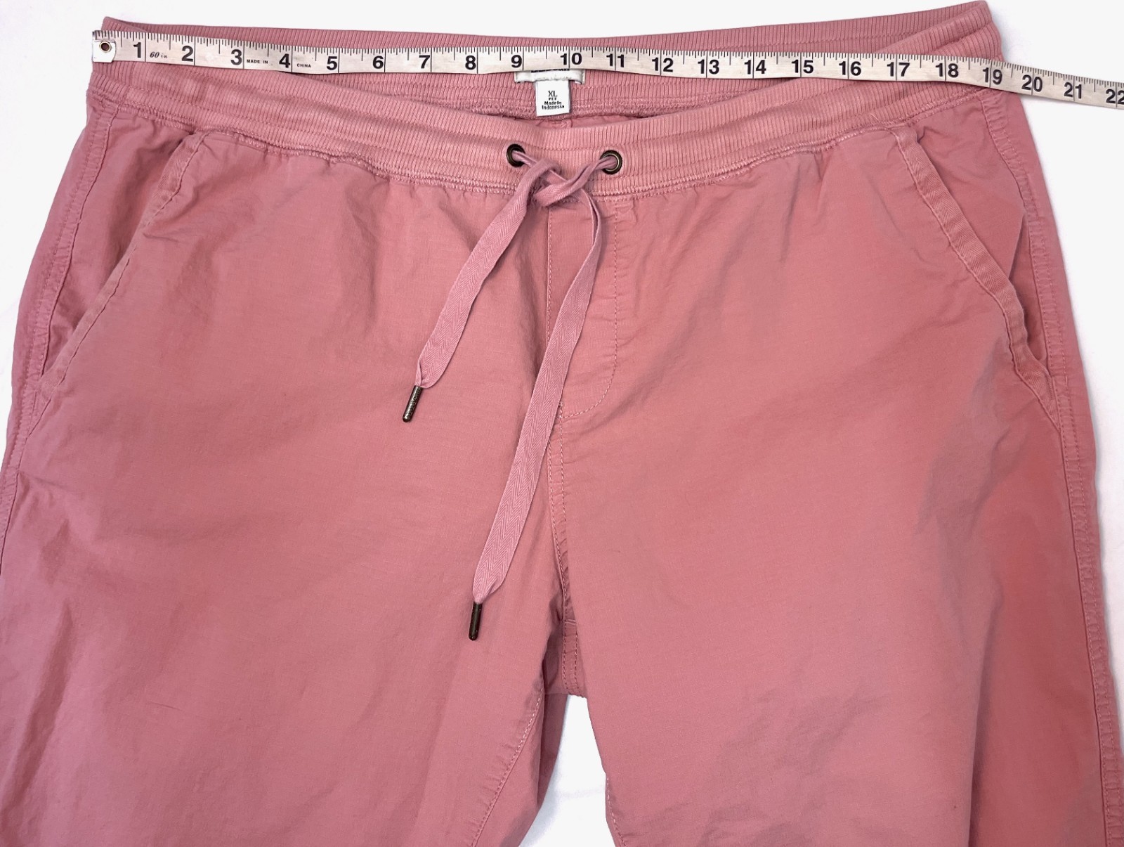 L.L Bean Salmon Pink Elastic Waist Pull-on Crop Pants Drawstring XL