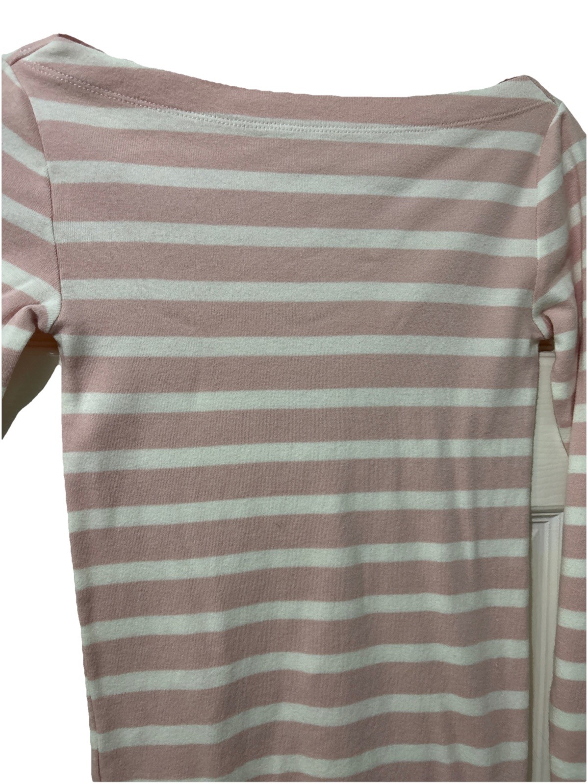 Gap Pink-and-white striped long-sleeve T-shirt Size XS Pima Cotton Modal Blend