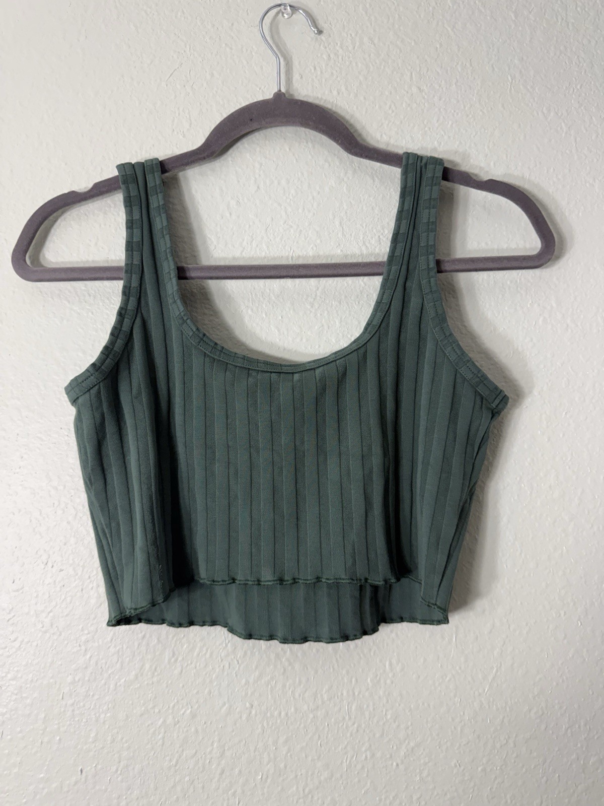 OFFLINE by Aerie Cropped Ribbed Women’s Tank – Green Women’s Large