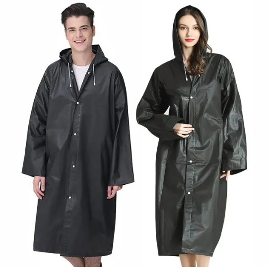 Men/Women Waterproof Long Raincoat Rain Coat Hooded Trench Jacket Outdoor Hiking