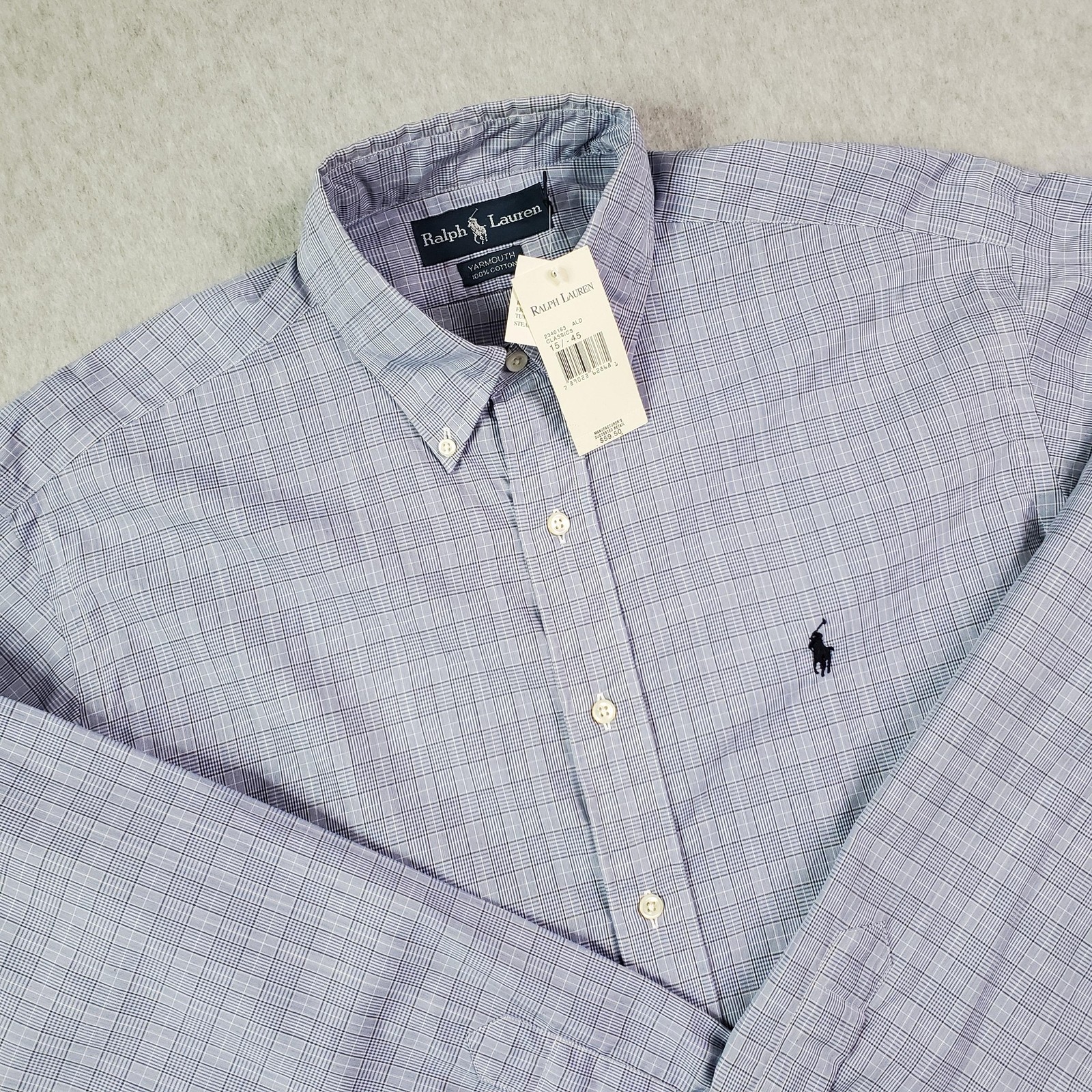 Ralph Lauren Shirt Mens 15 1/2 34/35 Plaid Yarmouth Button Down Classic Fit