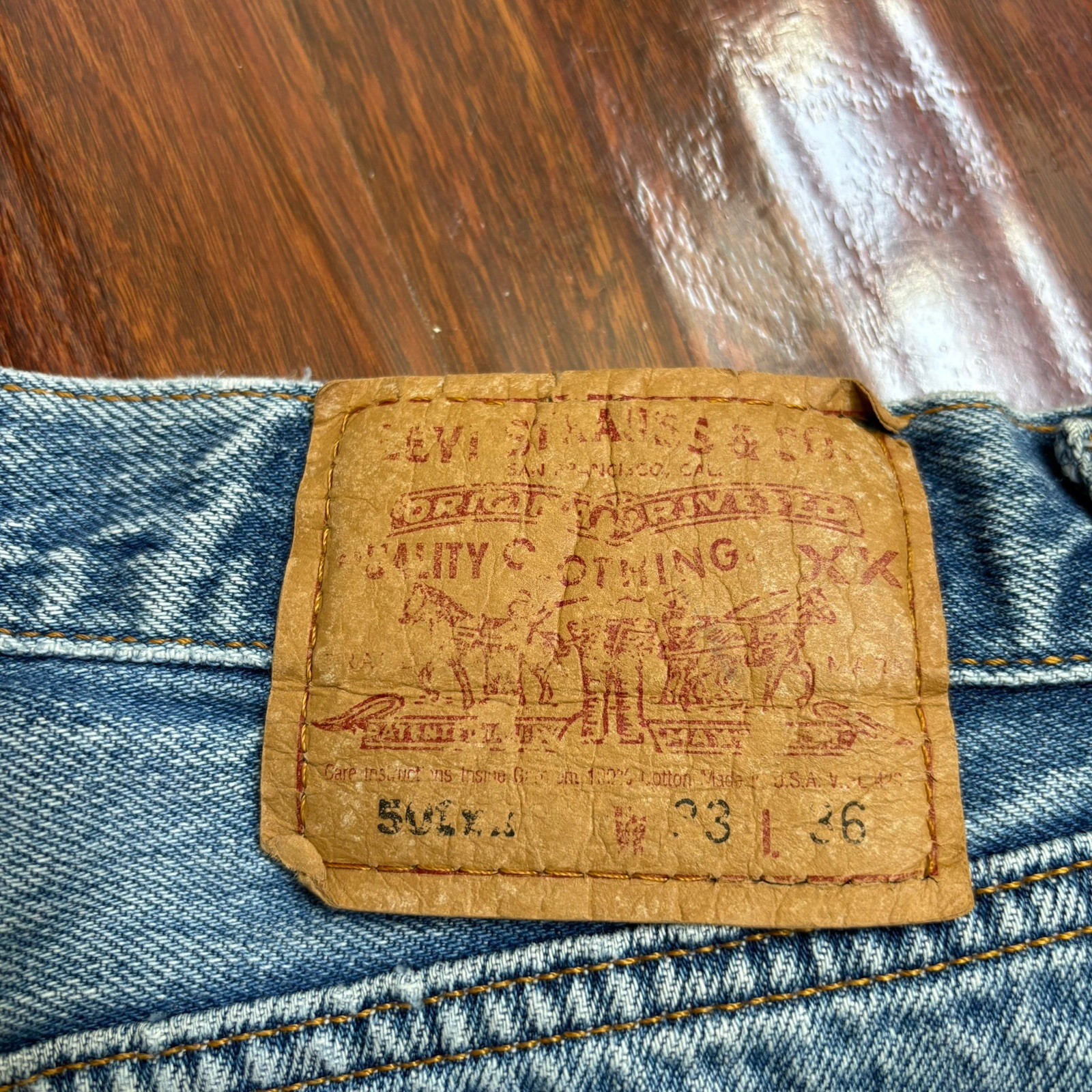 Vintage 90s Levis 501xx Denim Jeans Size 31×32 Made In USA Medium Wash