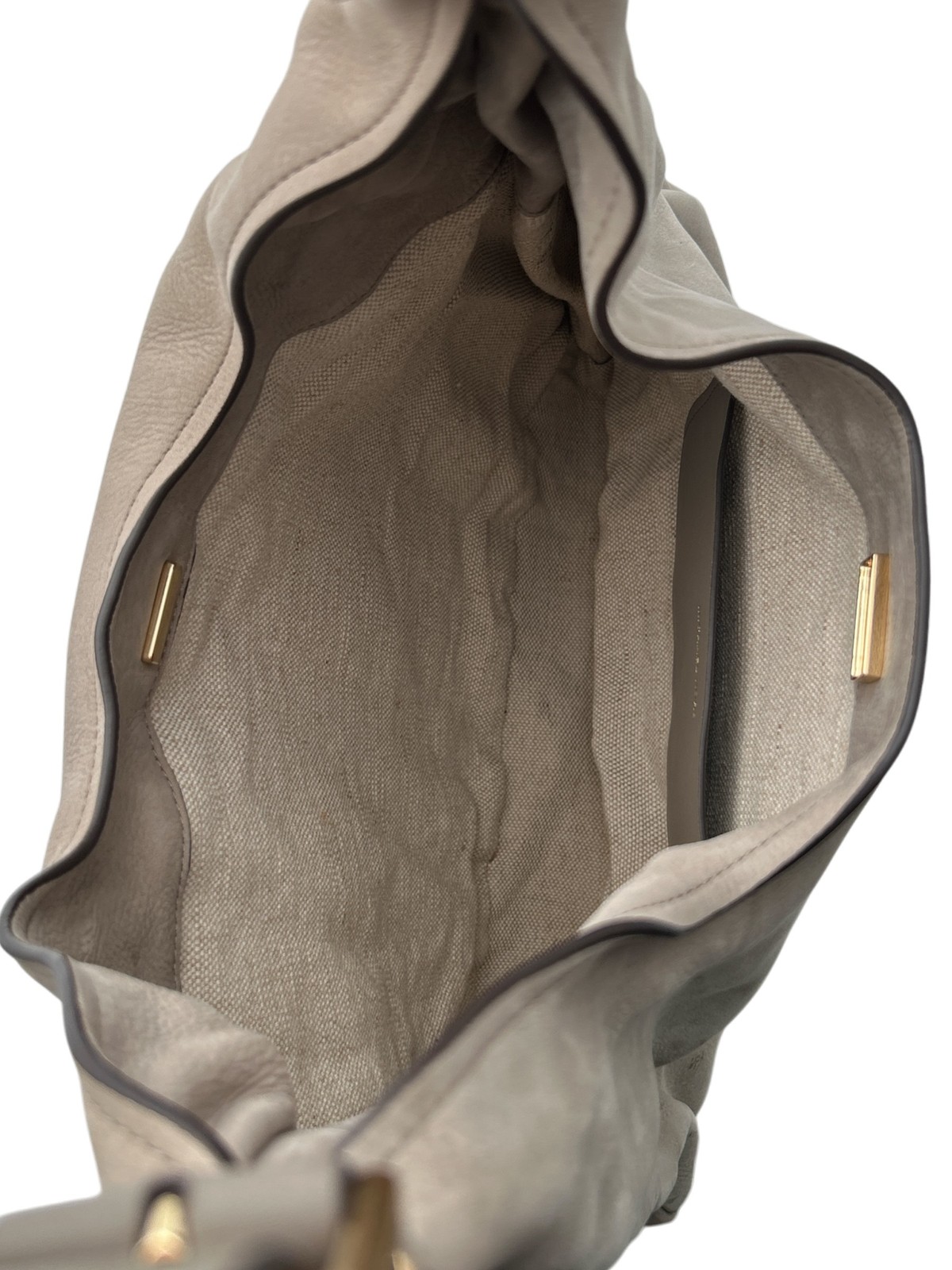 Michael Kors Nolita Large Hobo Leather Shoulder Bag – Birch/Gold (READ)