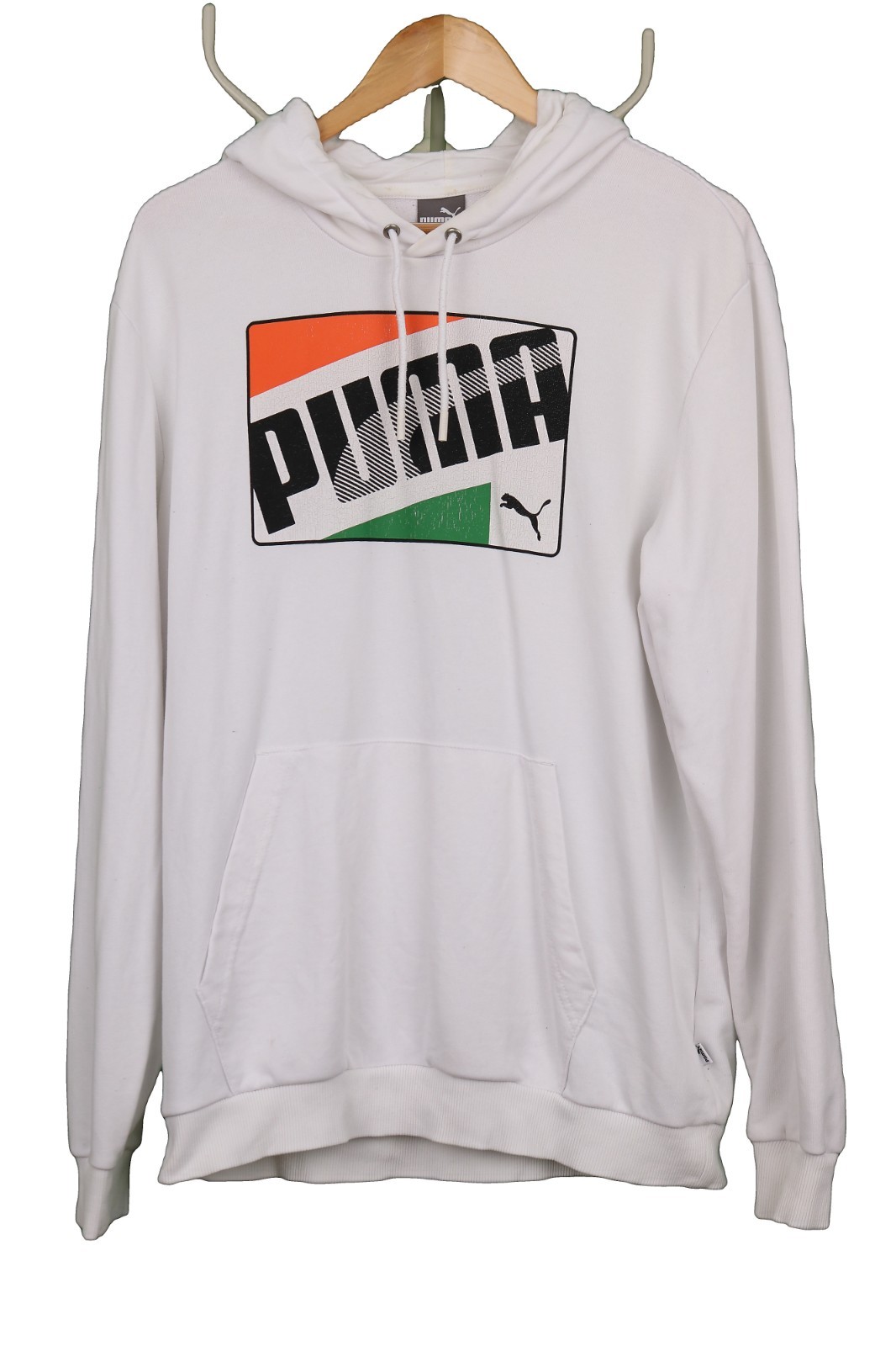 Puma Hooded hoodie Sweatshirt White Chest Logo Print Mens L 40-42 in 2018