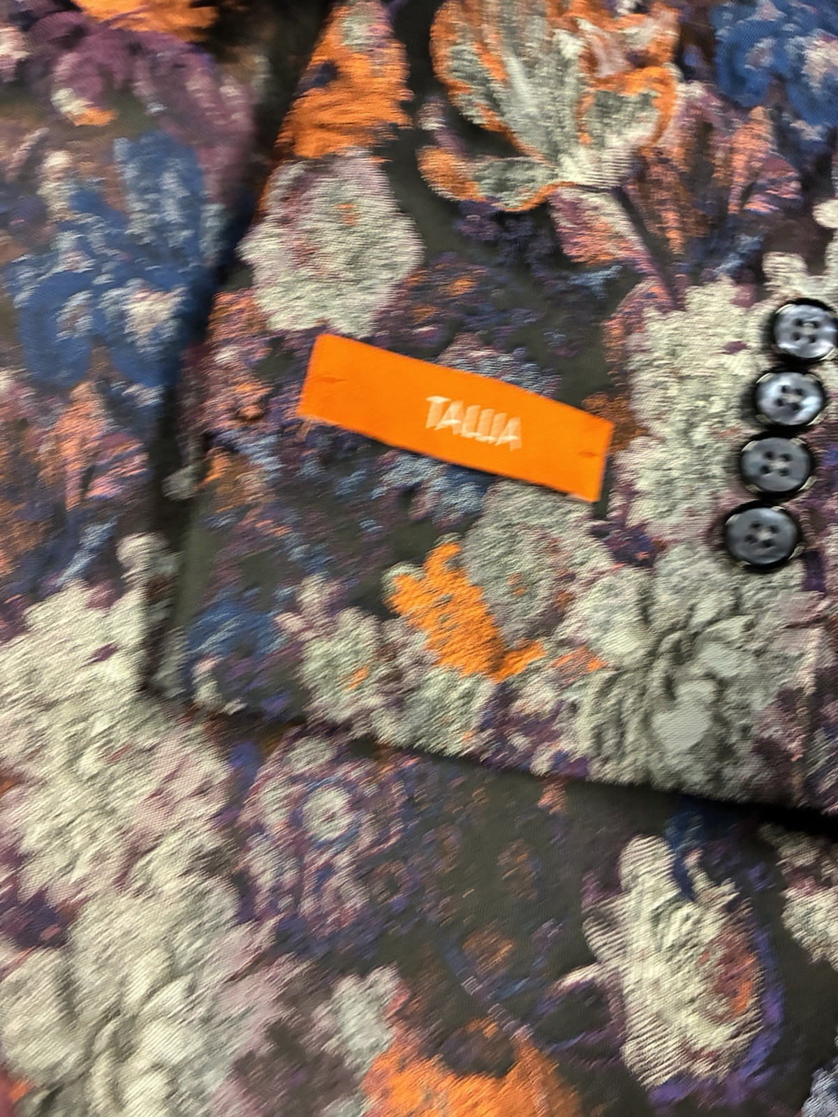 TALLIA x Lansky Bros Shawl Lapel Blazer 52XLMen Multicolor Floral Print 1-Button