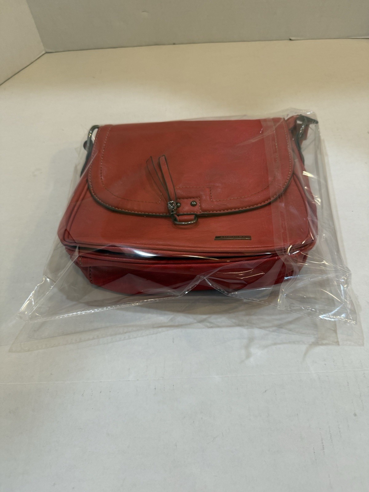 Vintage Amphora Red Leather Crossbody or Saddle-Style Adjustable Strap HTF
