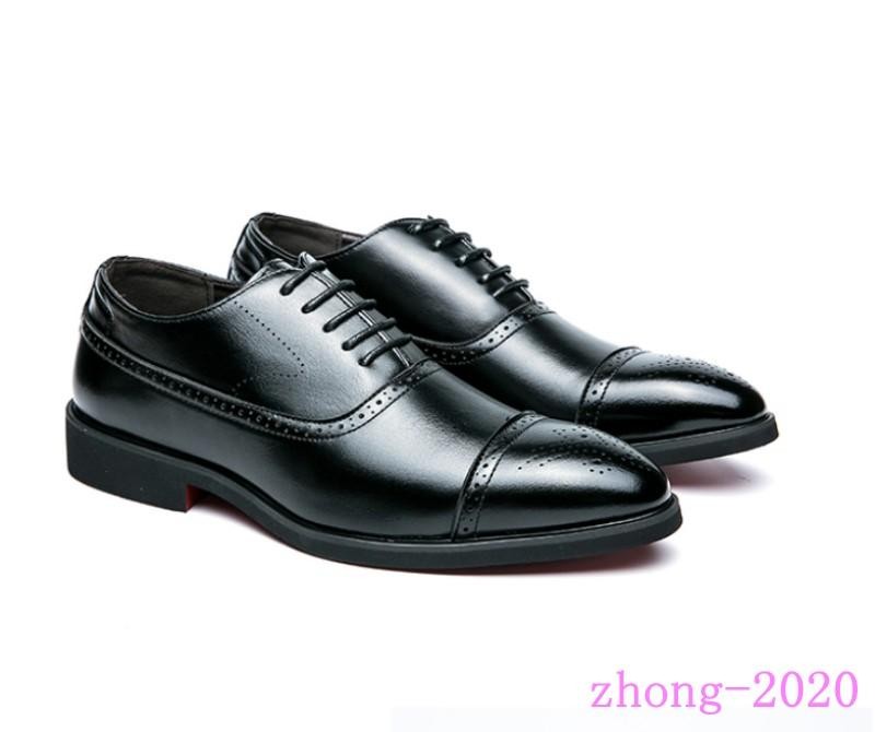 Men’s Carved Pointed Toe Faux Leather Brogue Casual Business Dress Party Shoes