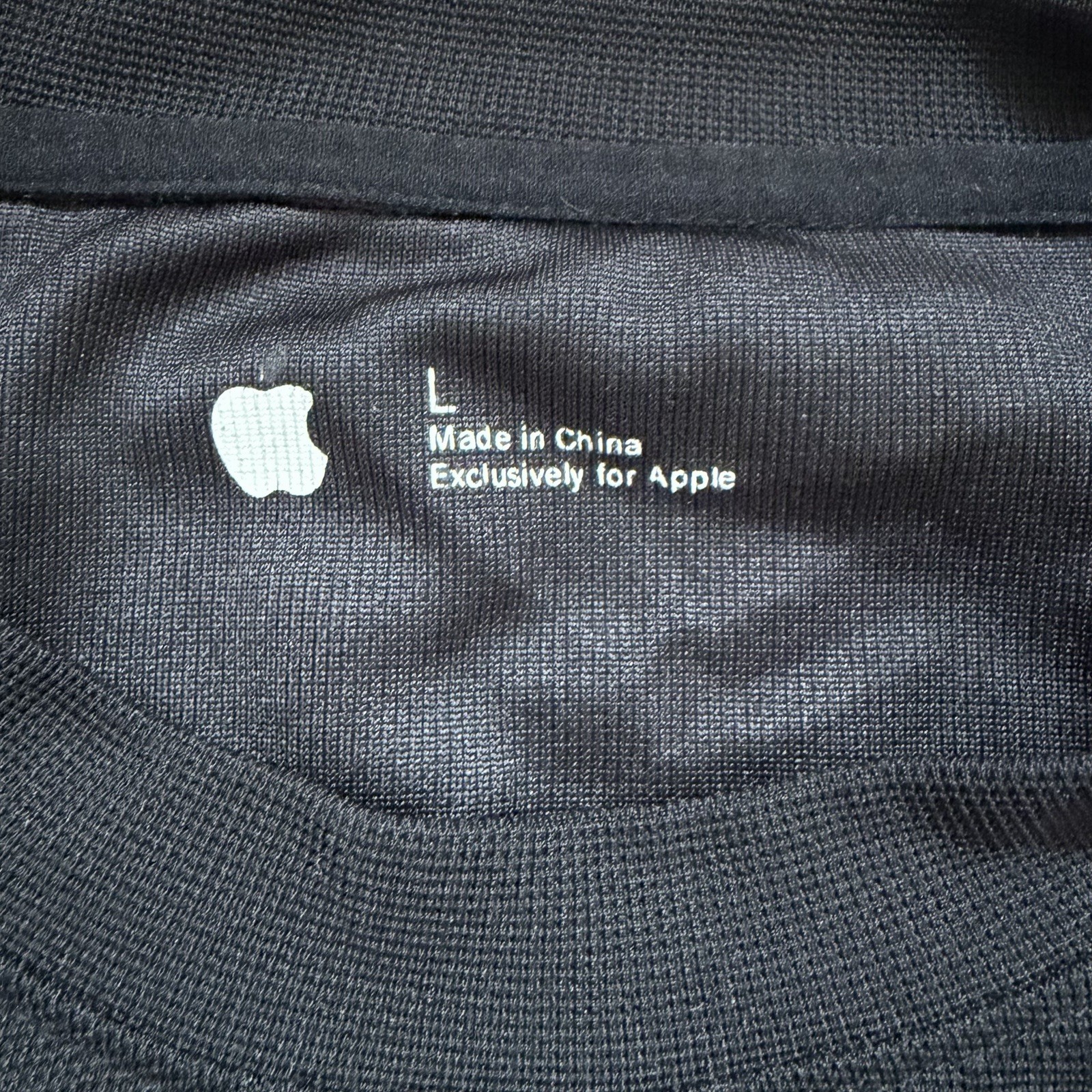Apple Retail Store Employee Shirt Large 2005-07 Black Nylon Rubber Tab Sleeve
