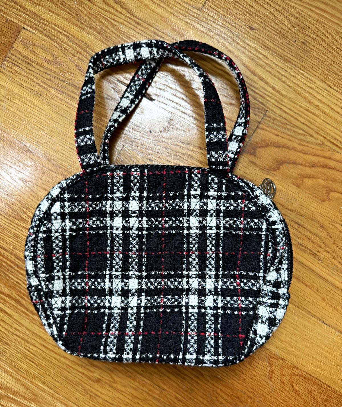 Vera Bradley Plaid Satchel Top Handle Zip Small Lined Inner Pockets Charm