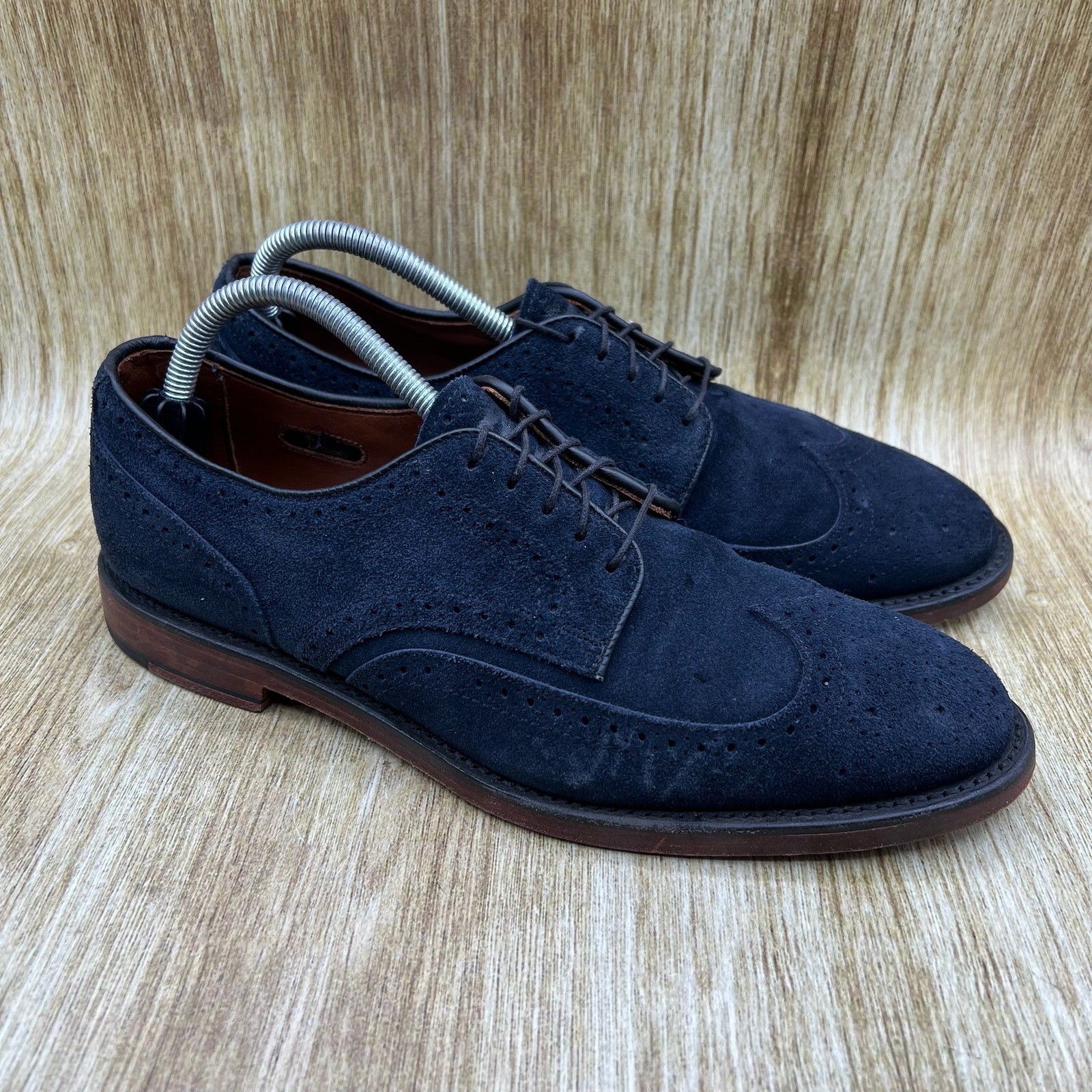 Allen Edmonds Player’s Shoe Men’s Size 9 D Navy Suede Wingtip Oxford Dress Shoes
