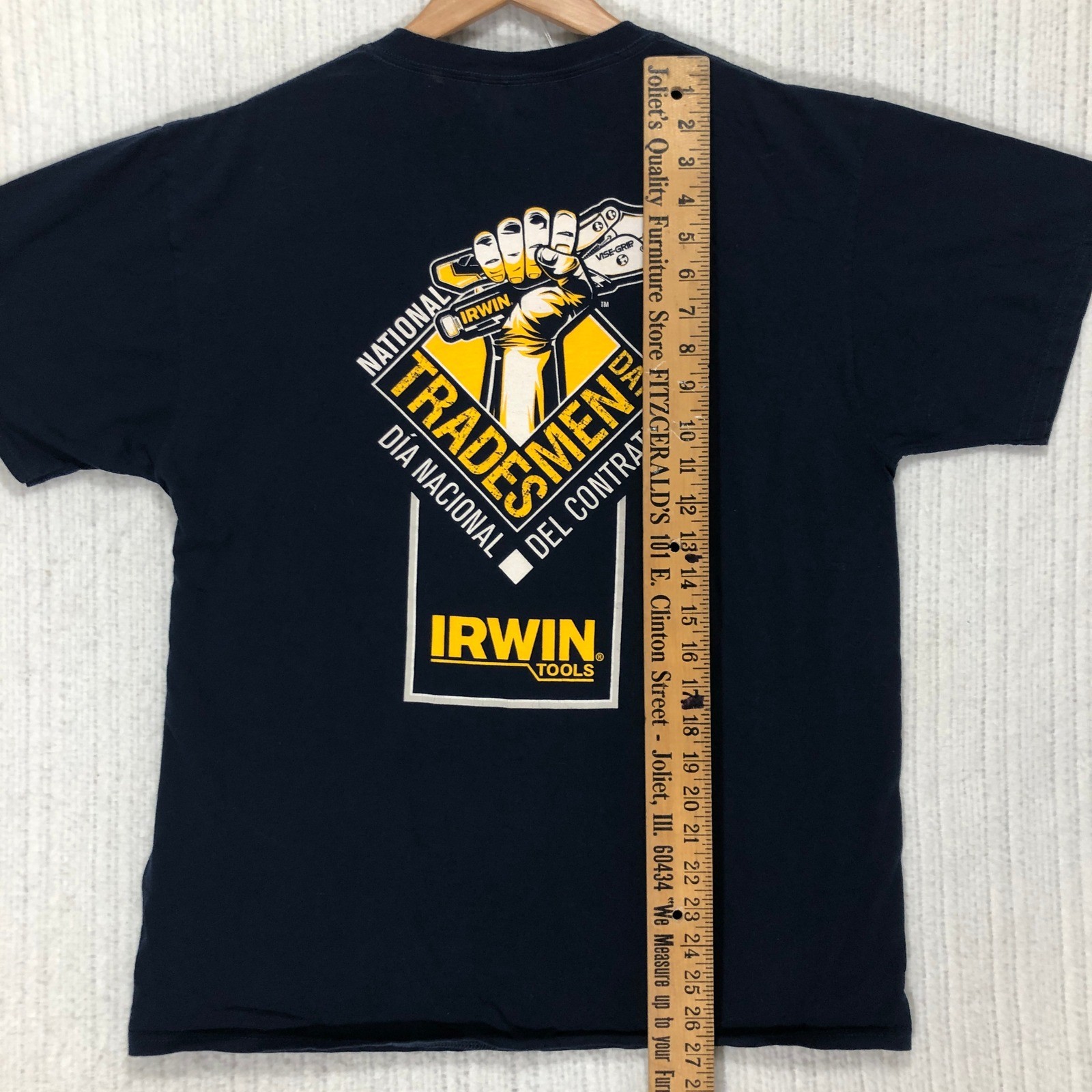 Irwin Tools National Tradesmen Day T-Shirt Black Yellow Graphic Print Mens L