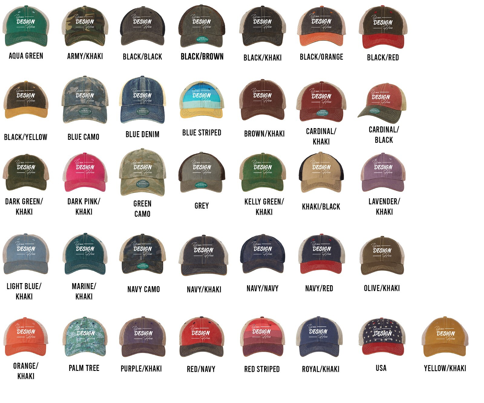 Ink Stitch Legacy Custom Logo Texts Stitching Logo Texts Old Trucker Caps