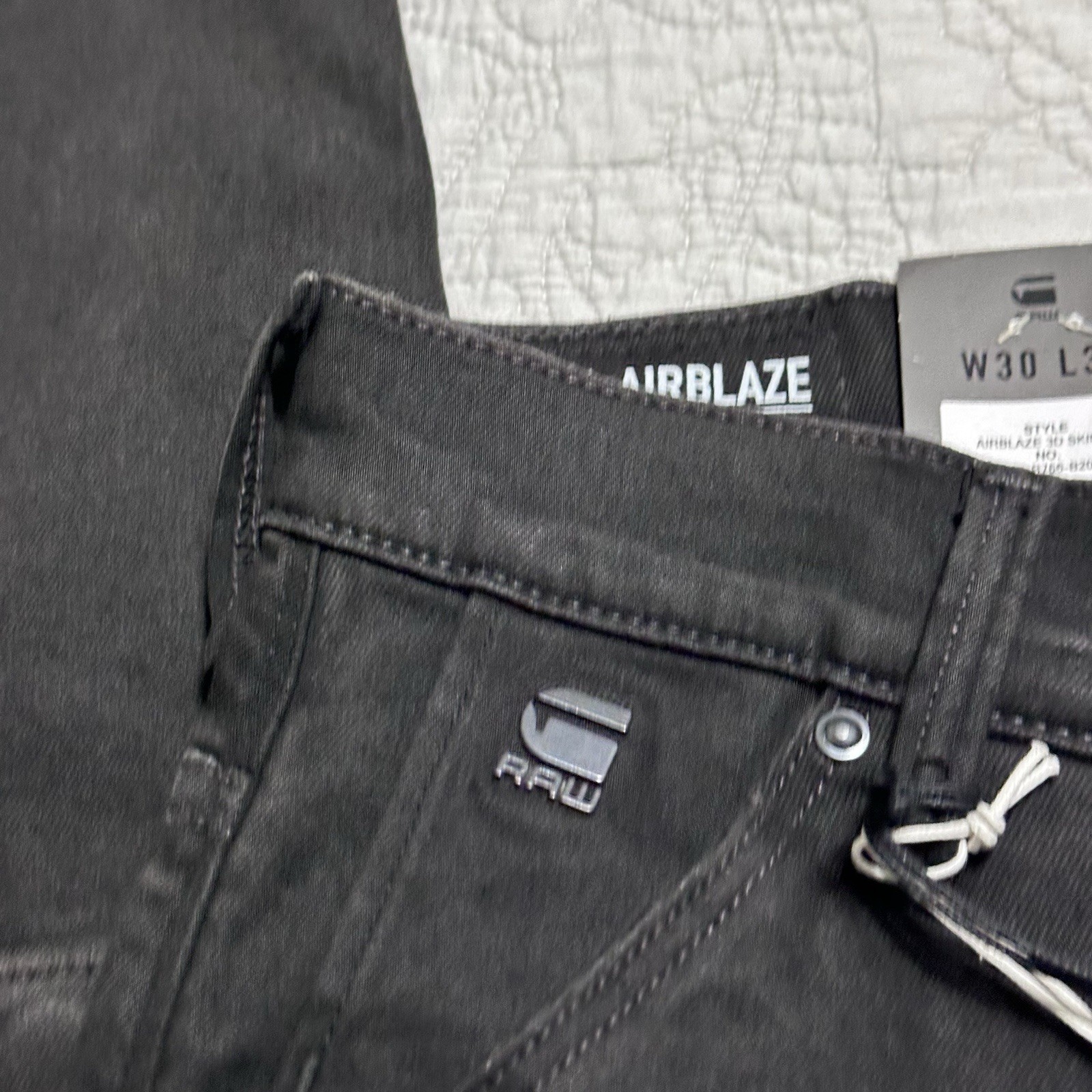 G-Star Raw NEW Men’s Airblaze 3D Skinny Jeans In Deep Black Sz.30×29” Bikercore