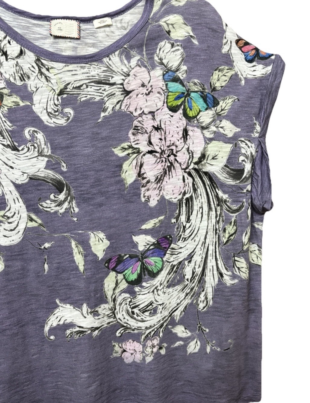 ANTHROPOLOGIE POSTMARK BAROQUE FLORAL TOP L/XL MERMAID WHIMSYGOTH COQUETTE FAIRY