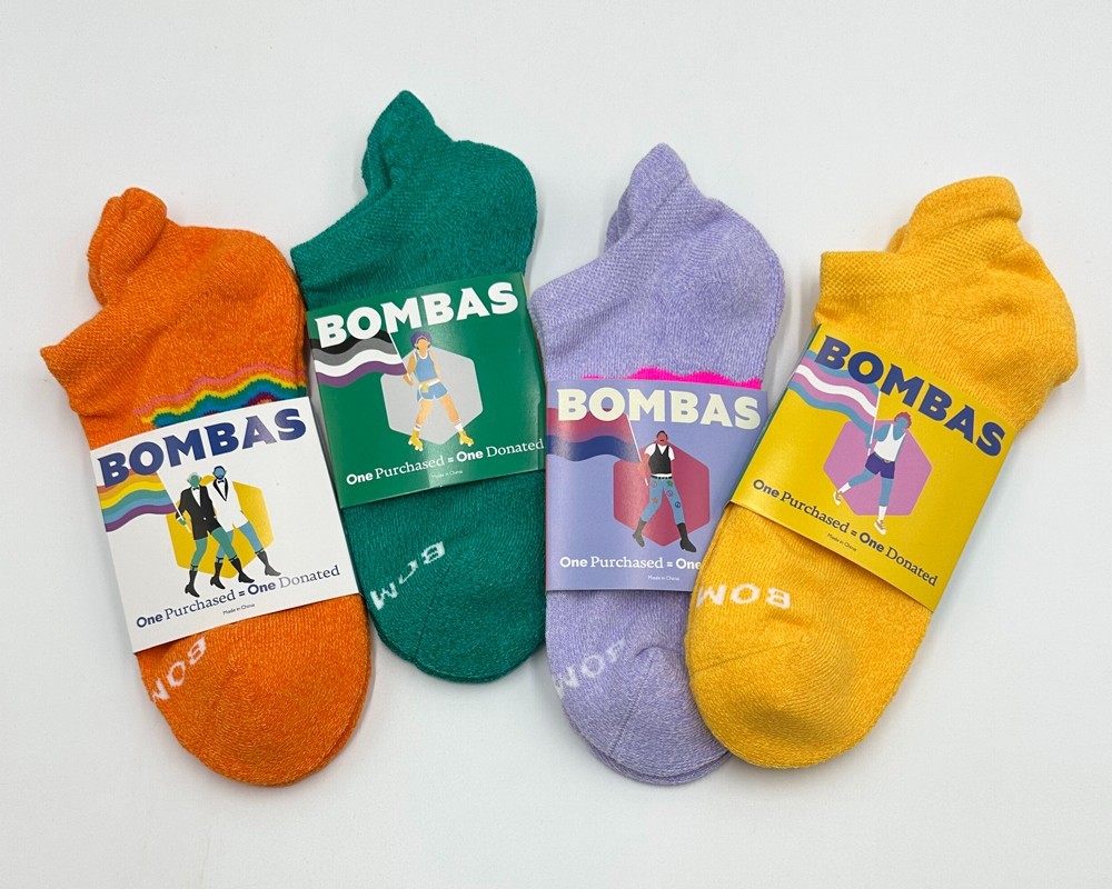 4 pairs Bombas Women’s Honeycomb Ankle Socks Cushion Size Med 4 Colors Mix