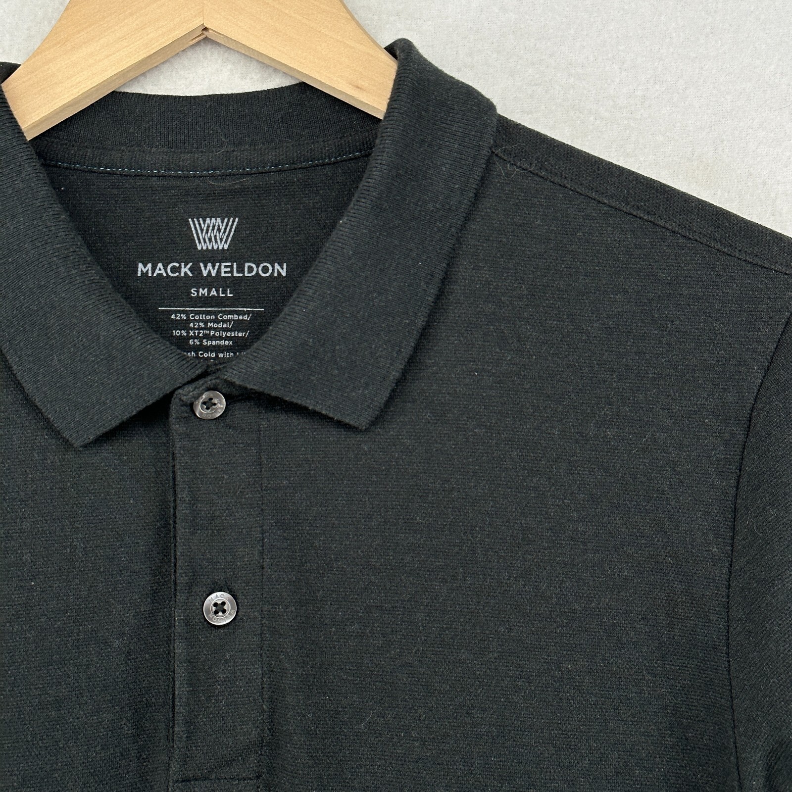 MACK WELDON Shirt S Golf Polo For Daily Wear Pique Cotton Blend Tennis Black